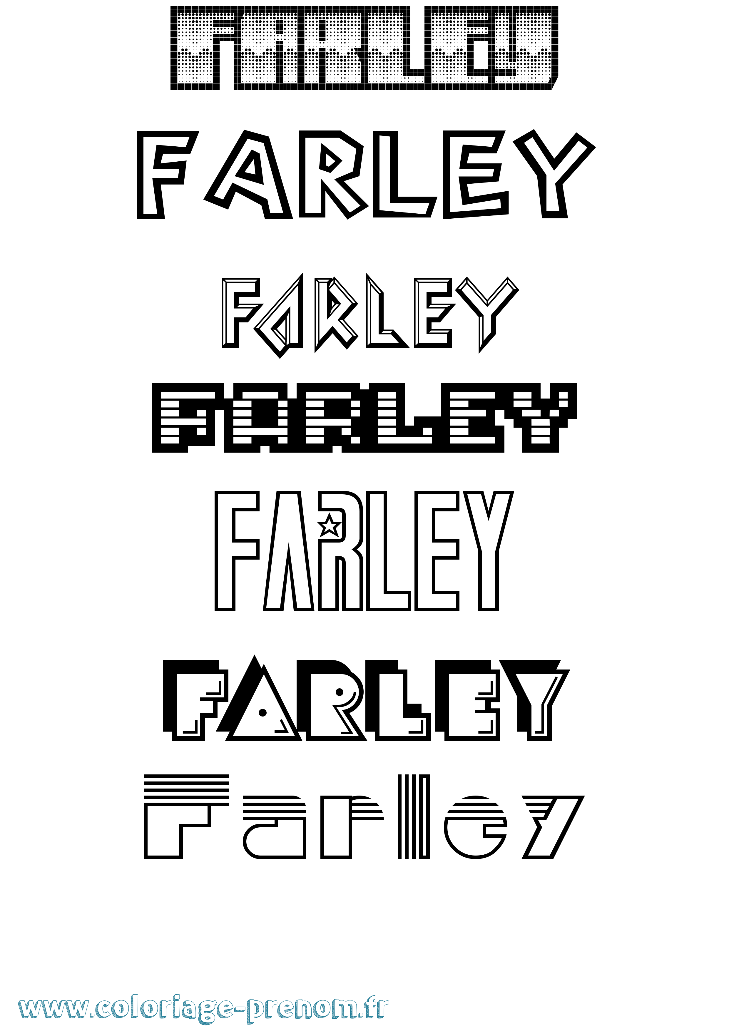 Coloriage prénom Farley Jeux Vidéos