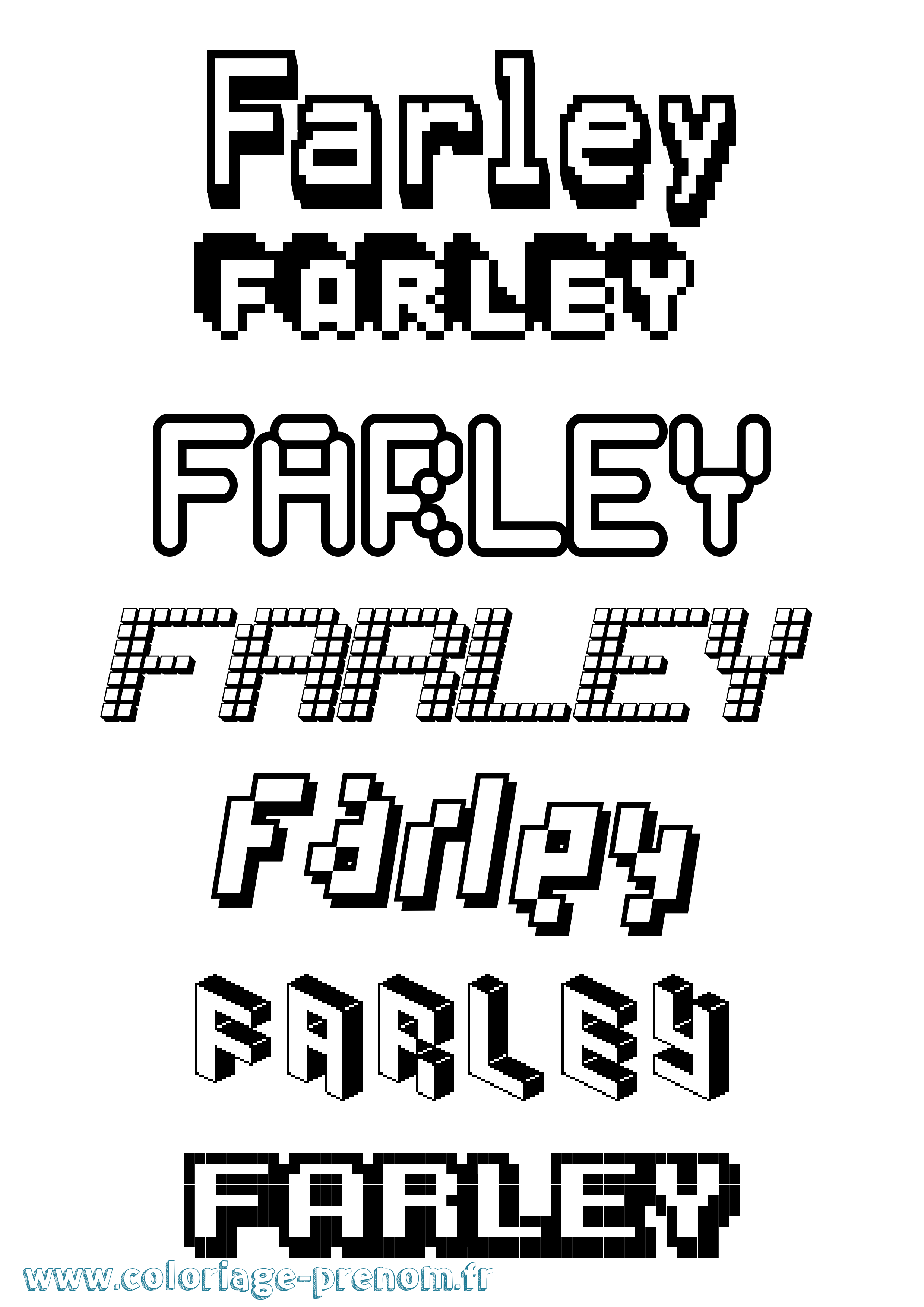 Coloriage prénom Farley Pixel