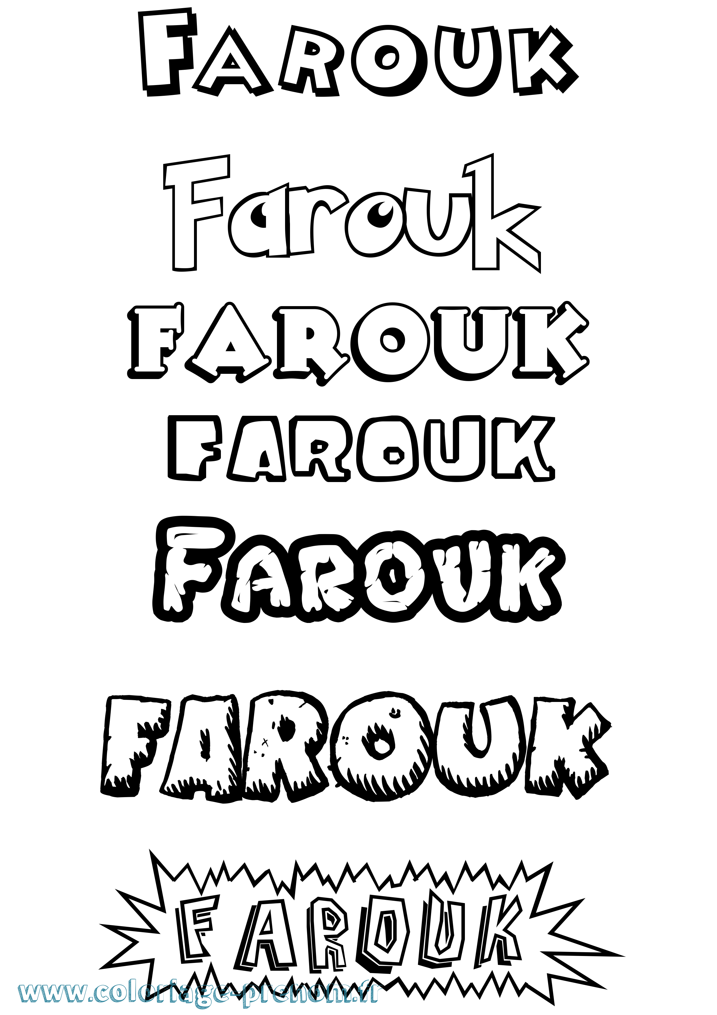 Coloriage prénom Farouk Dessin Animé