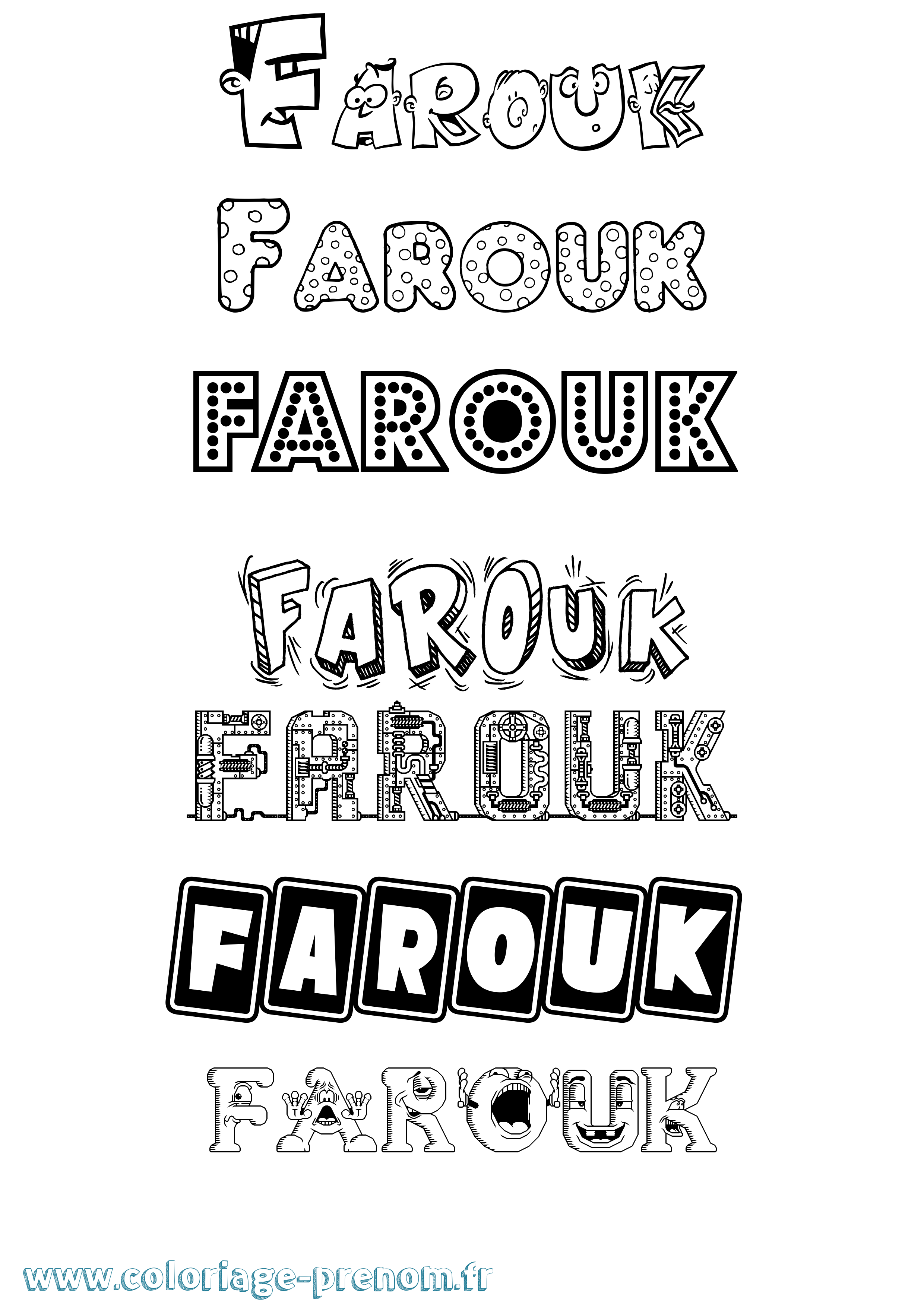 Coloriage prénom Farouk Fun
