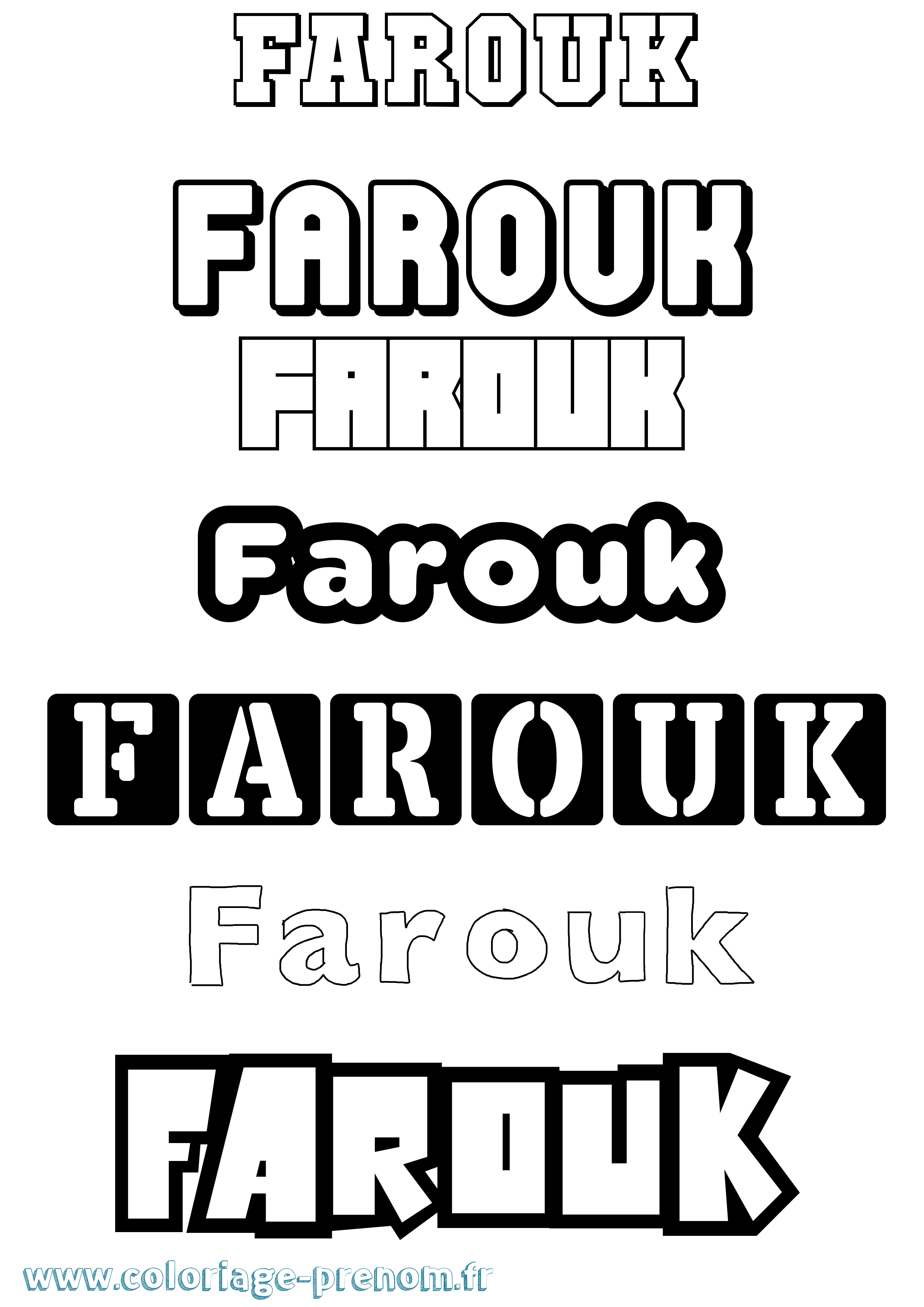 Coloriage prénom Farouk Simple