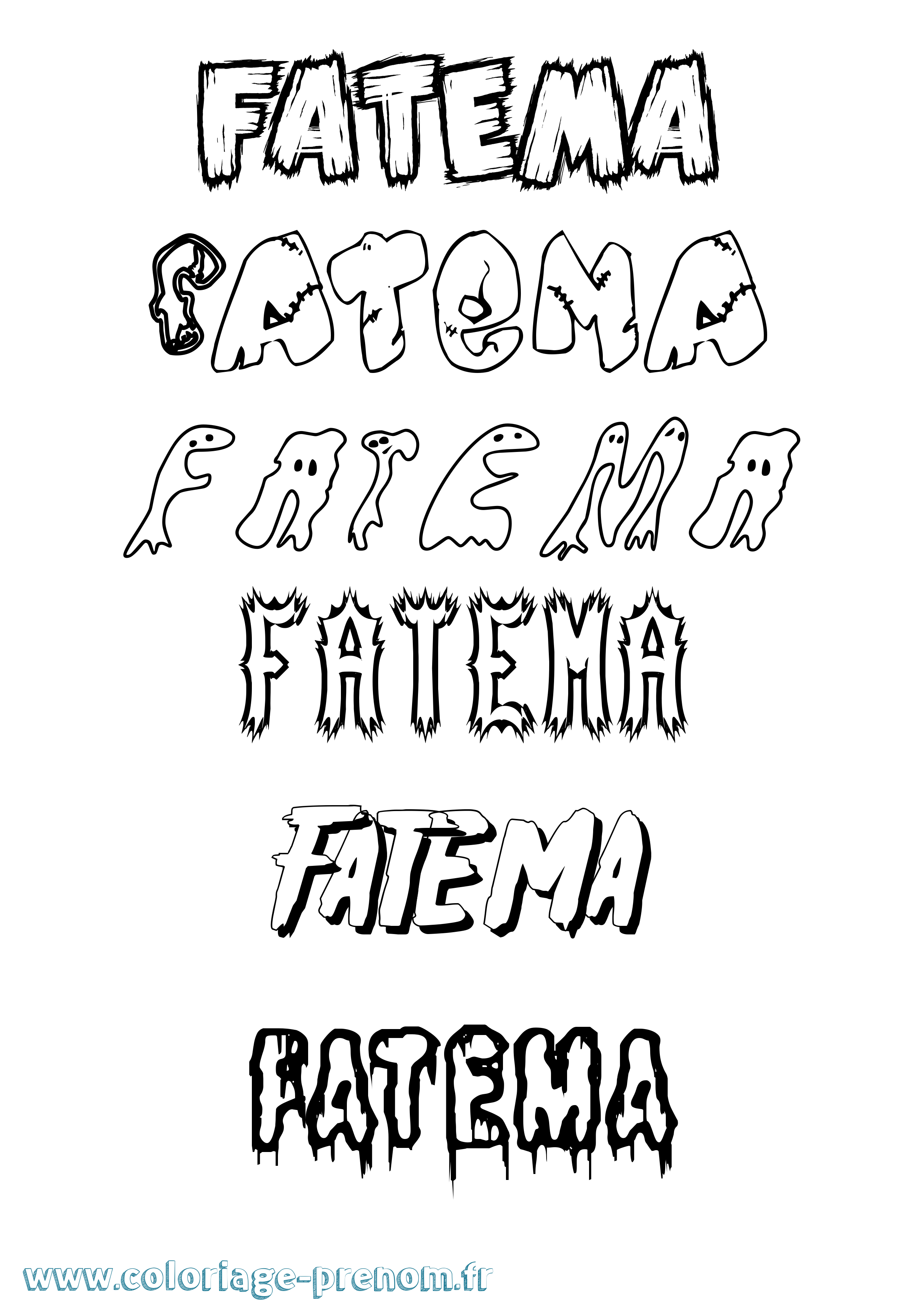 Coloriage prénom Fatema Frisson