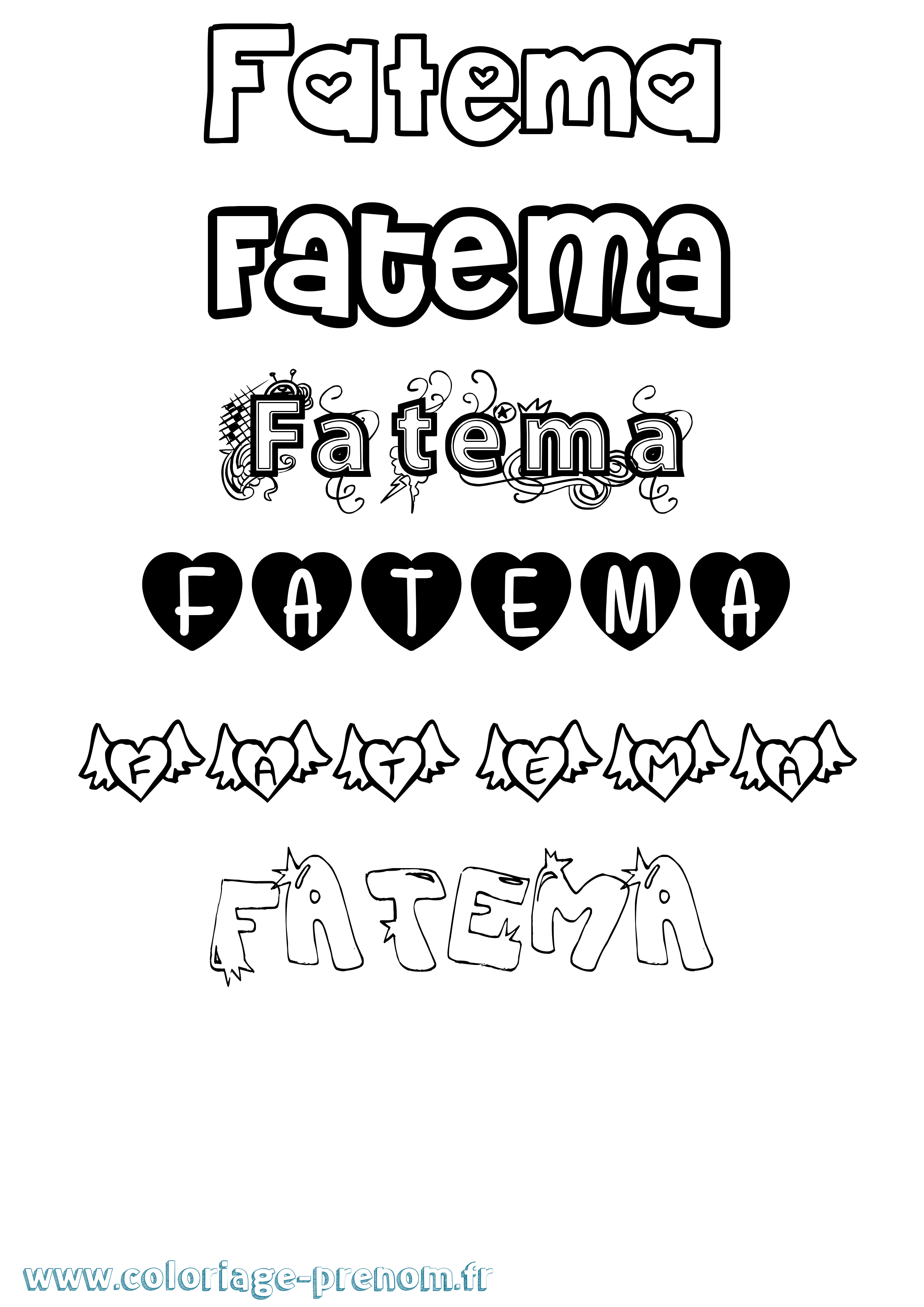 Coloriage prénom Fatema Girly