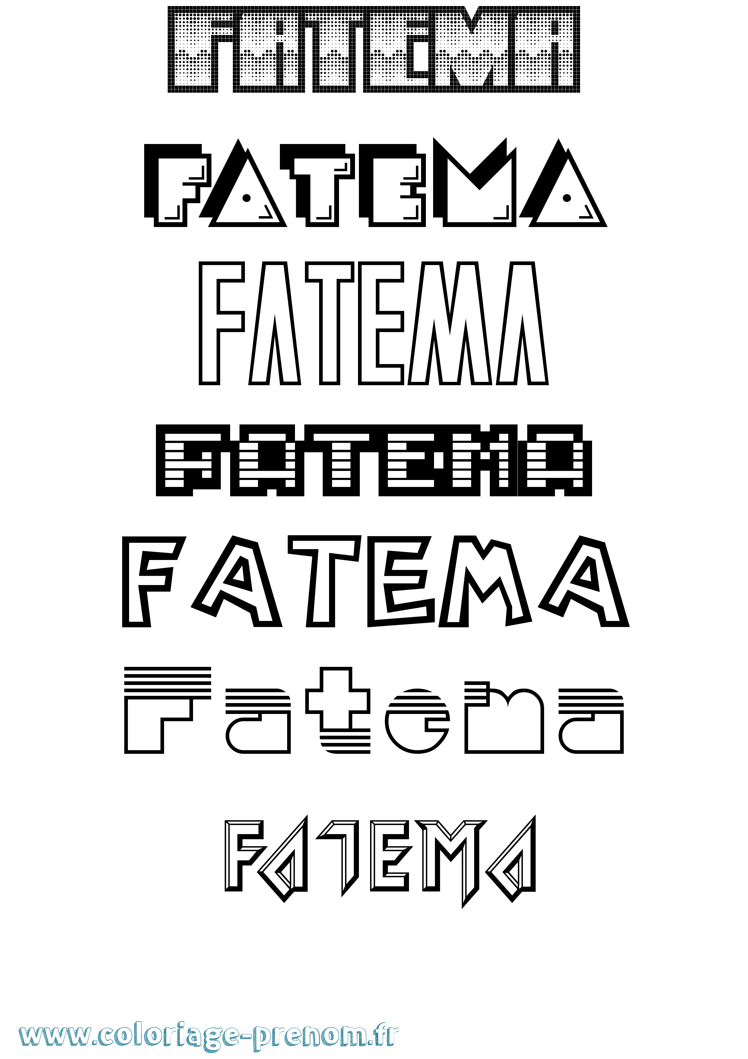 Coloriage prénom Fatema Jeux Vidéos
