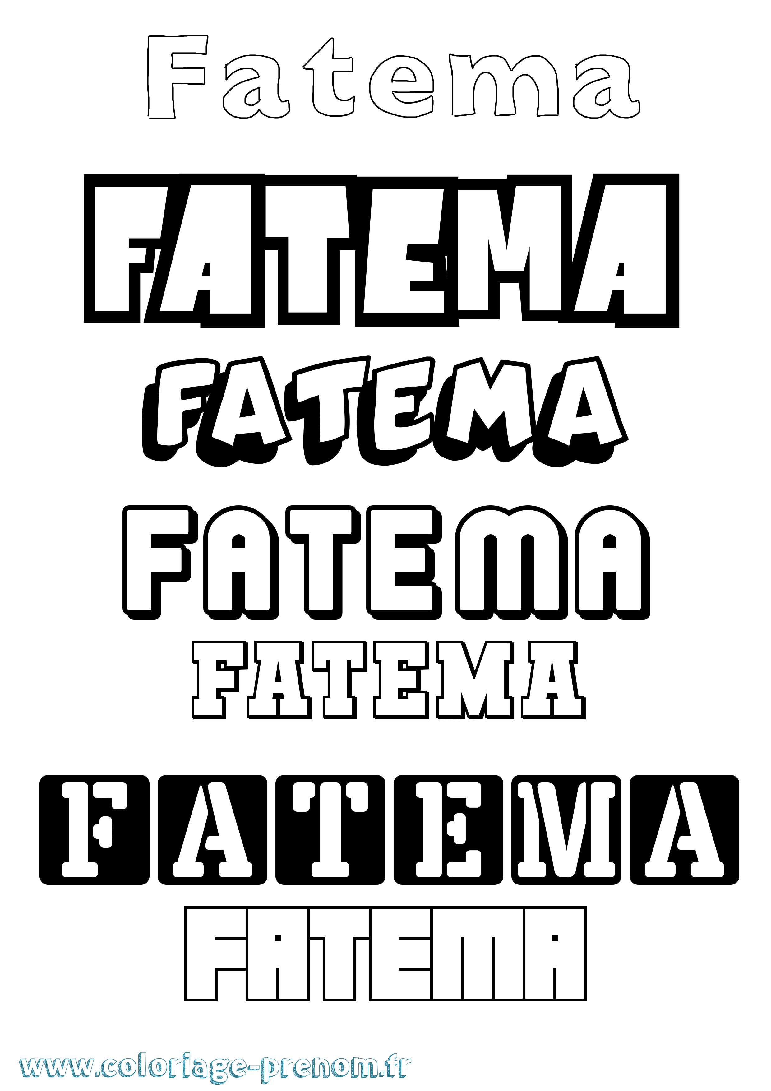 Coloriage prénom Fatema Simple