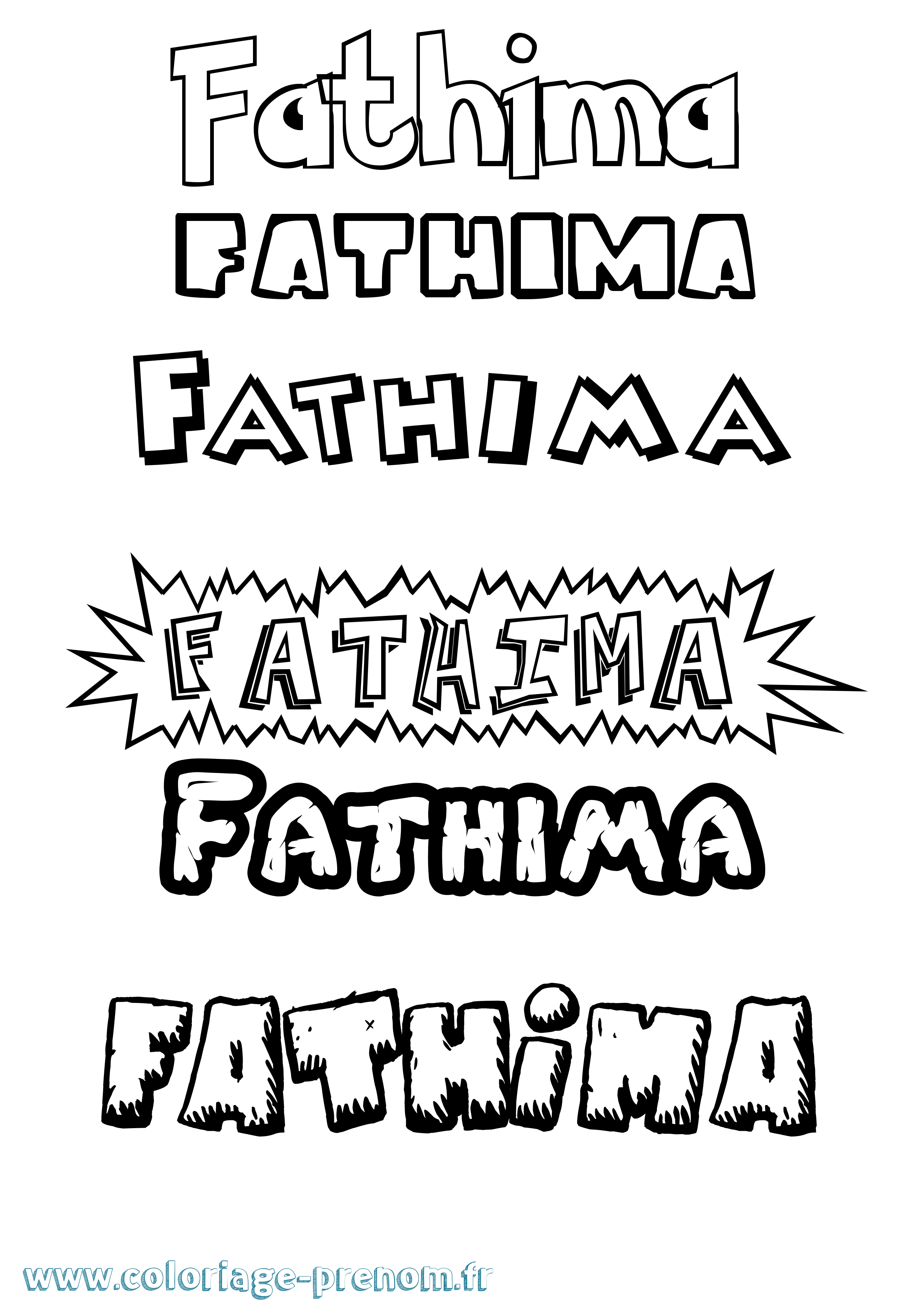 Coloriage prénom Fathima Dessin Animé