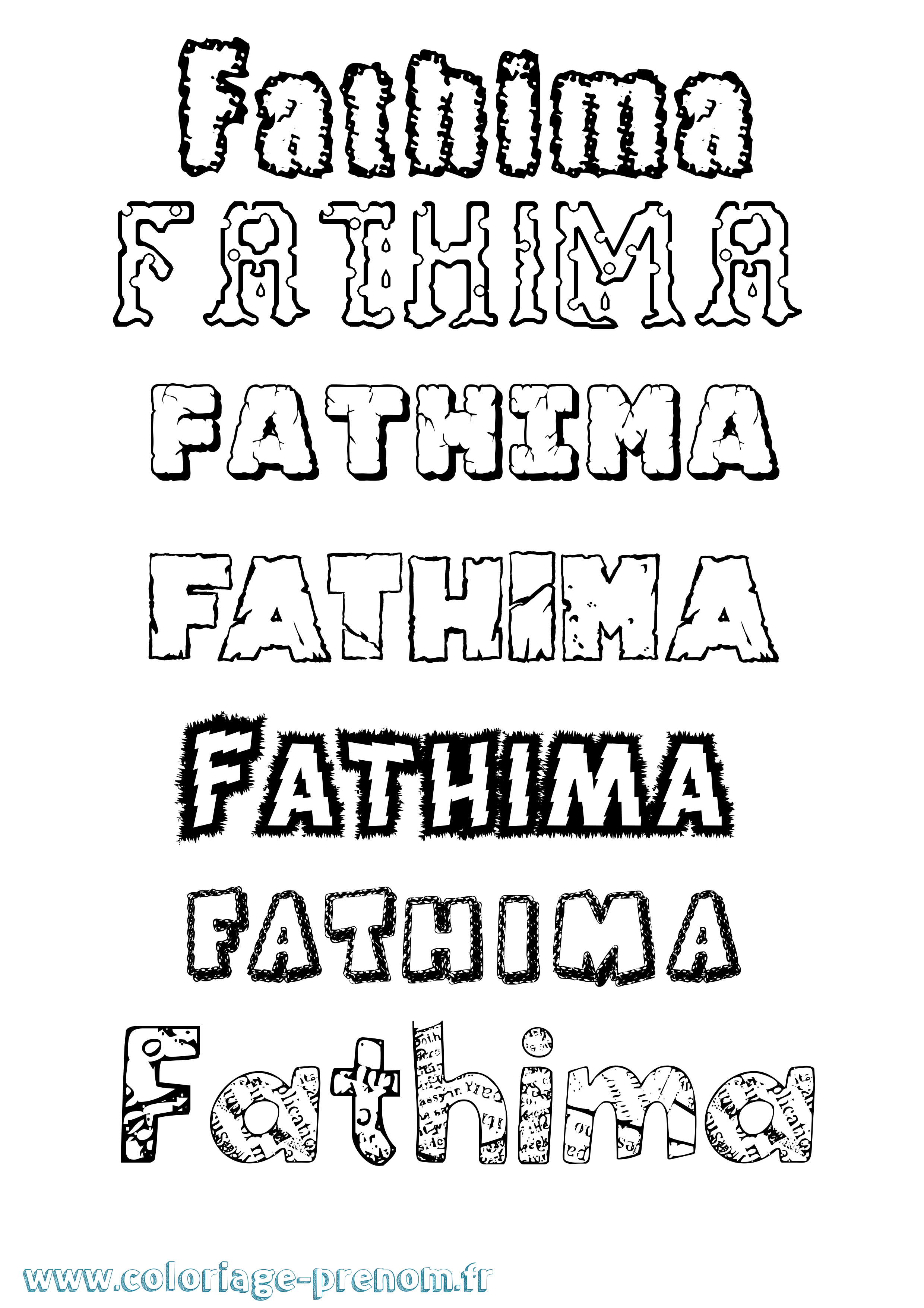 Coloriage prénom Fathima Destructuré