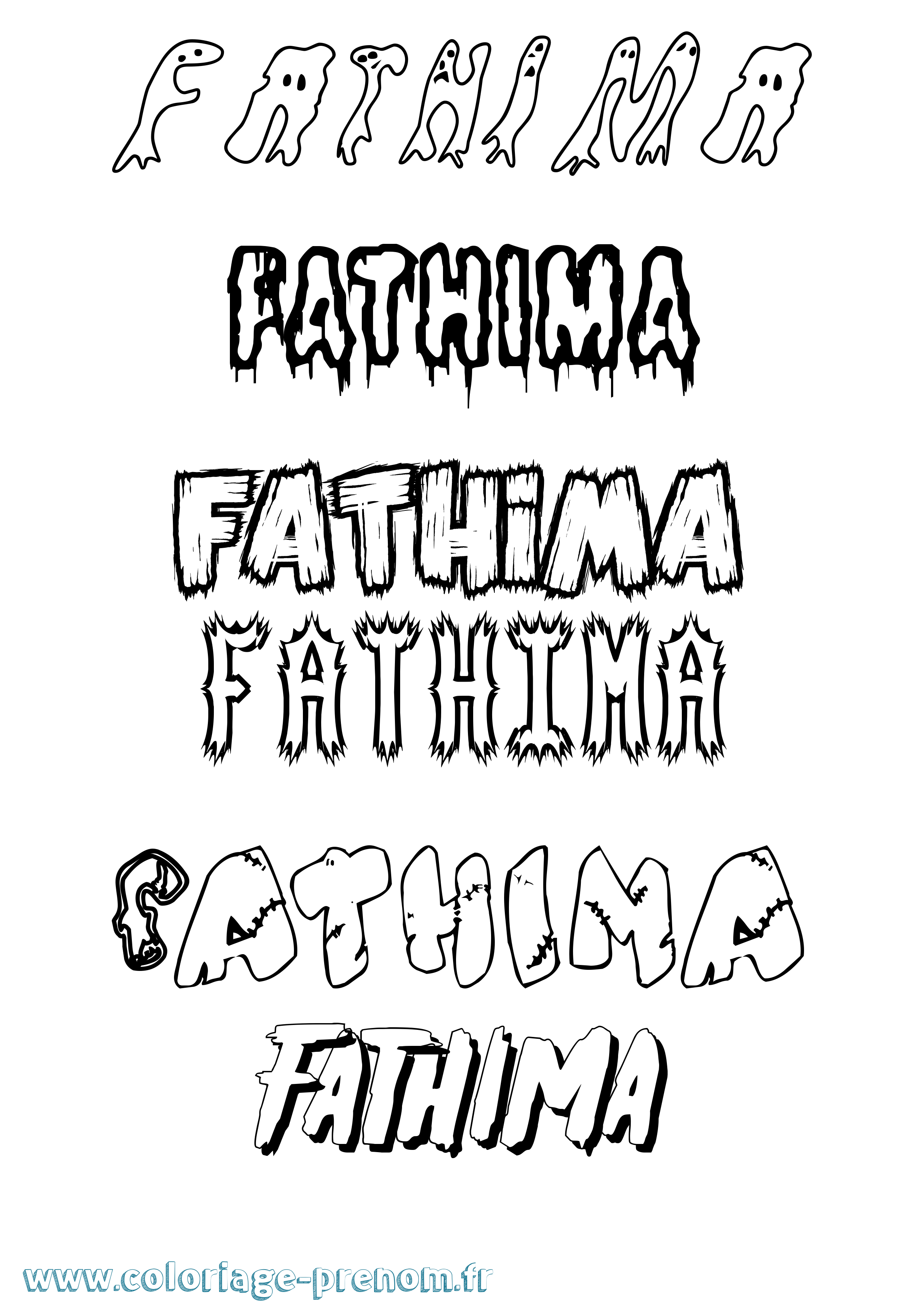 Coloriage prénom Fathima Frisson