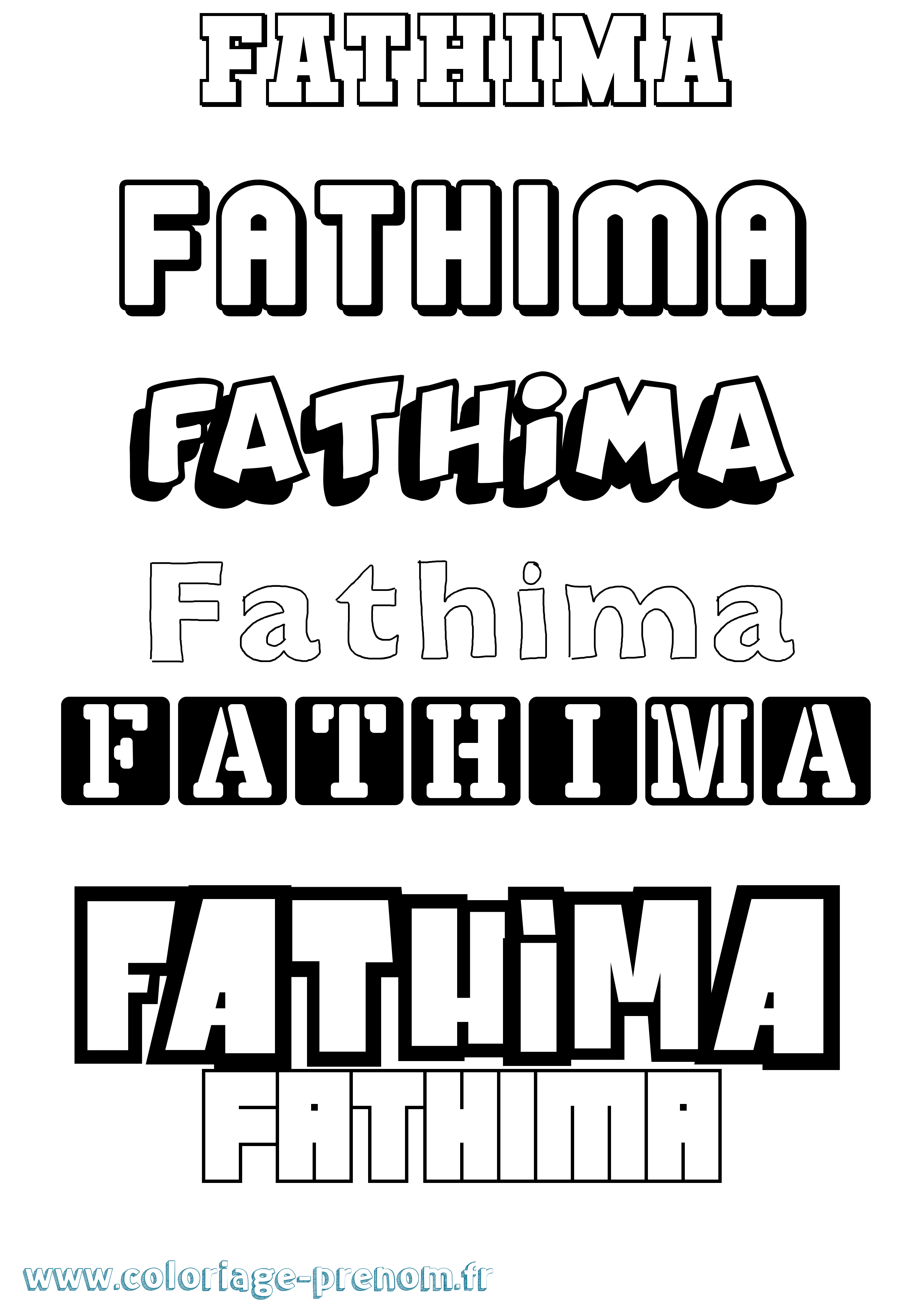 Coloriage prénom Fathima Simple