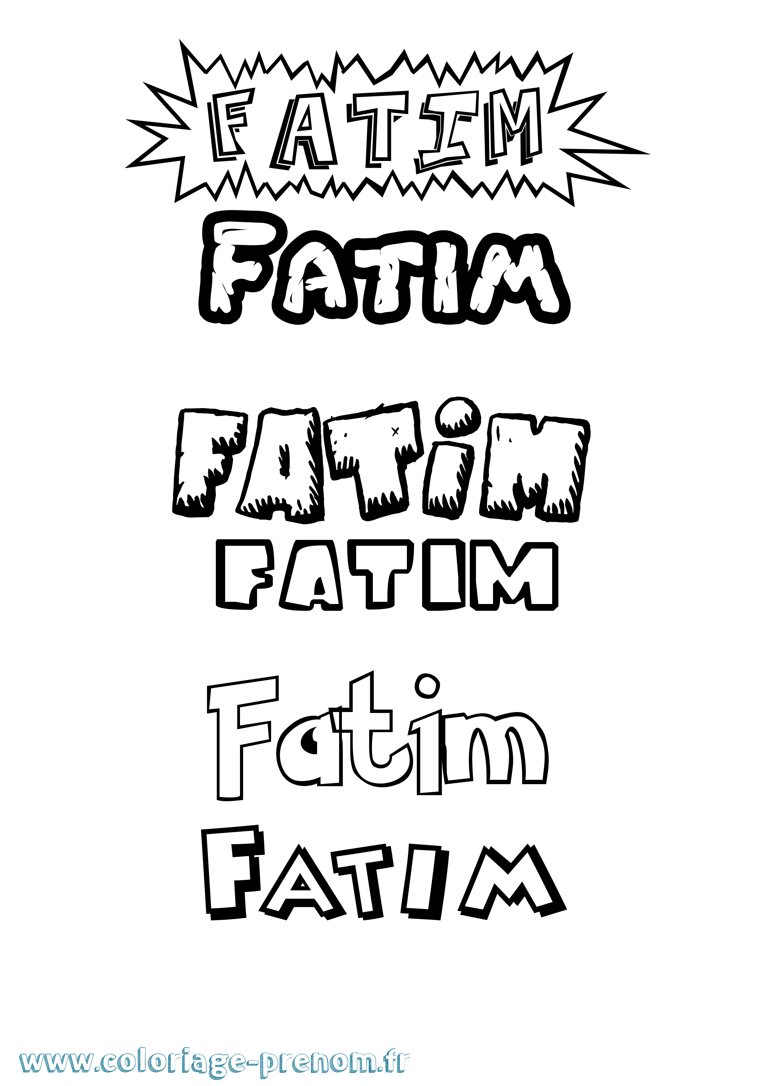 Coloriage prénom Fatim Dessin Animé