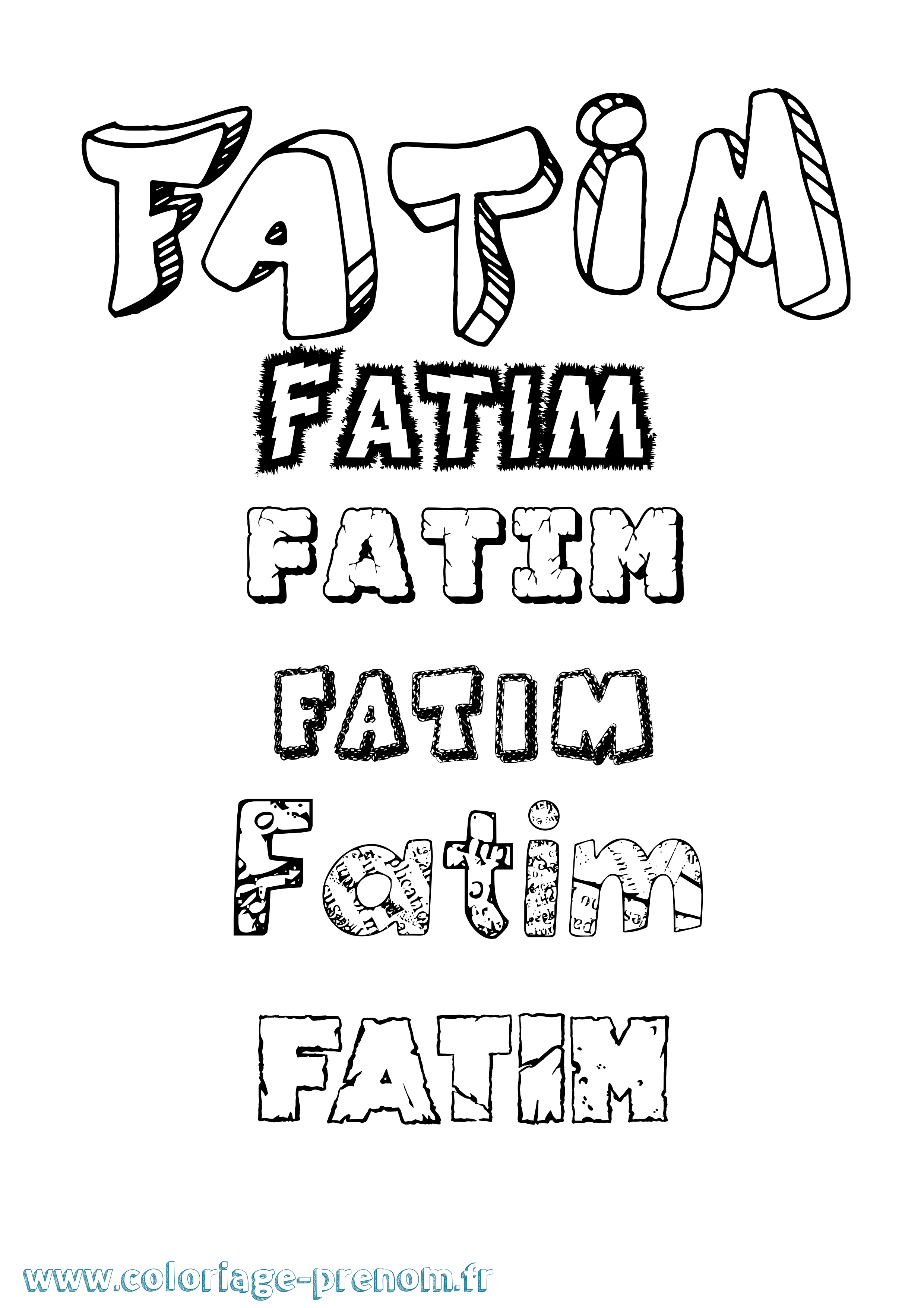 Coloriage prénom Fatim Destructuré