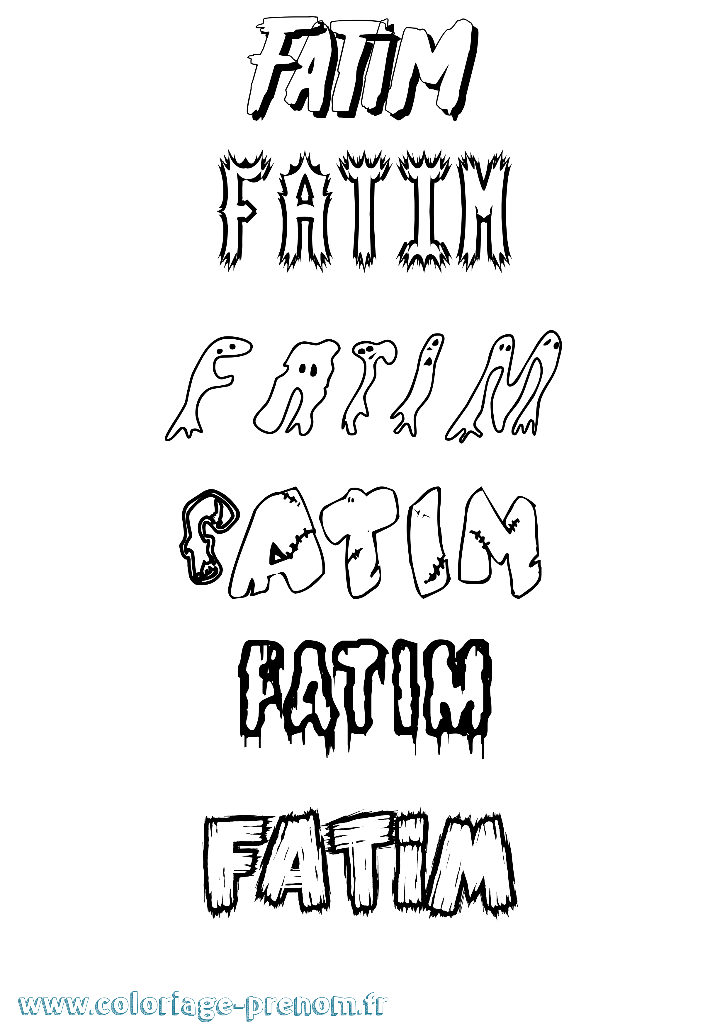 Coloriage prénom Fatim Frisson