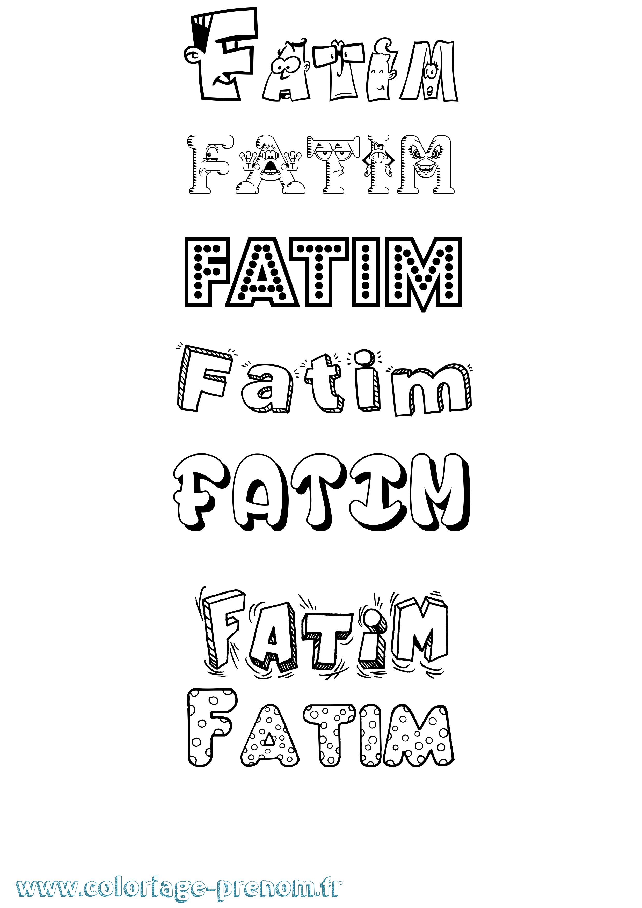 Coloriage prénom Fatim Fun