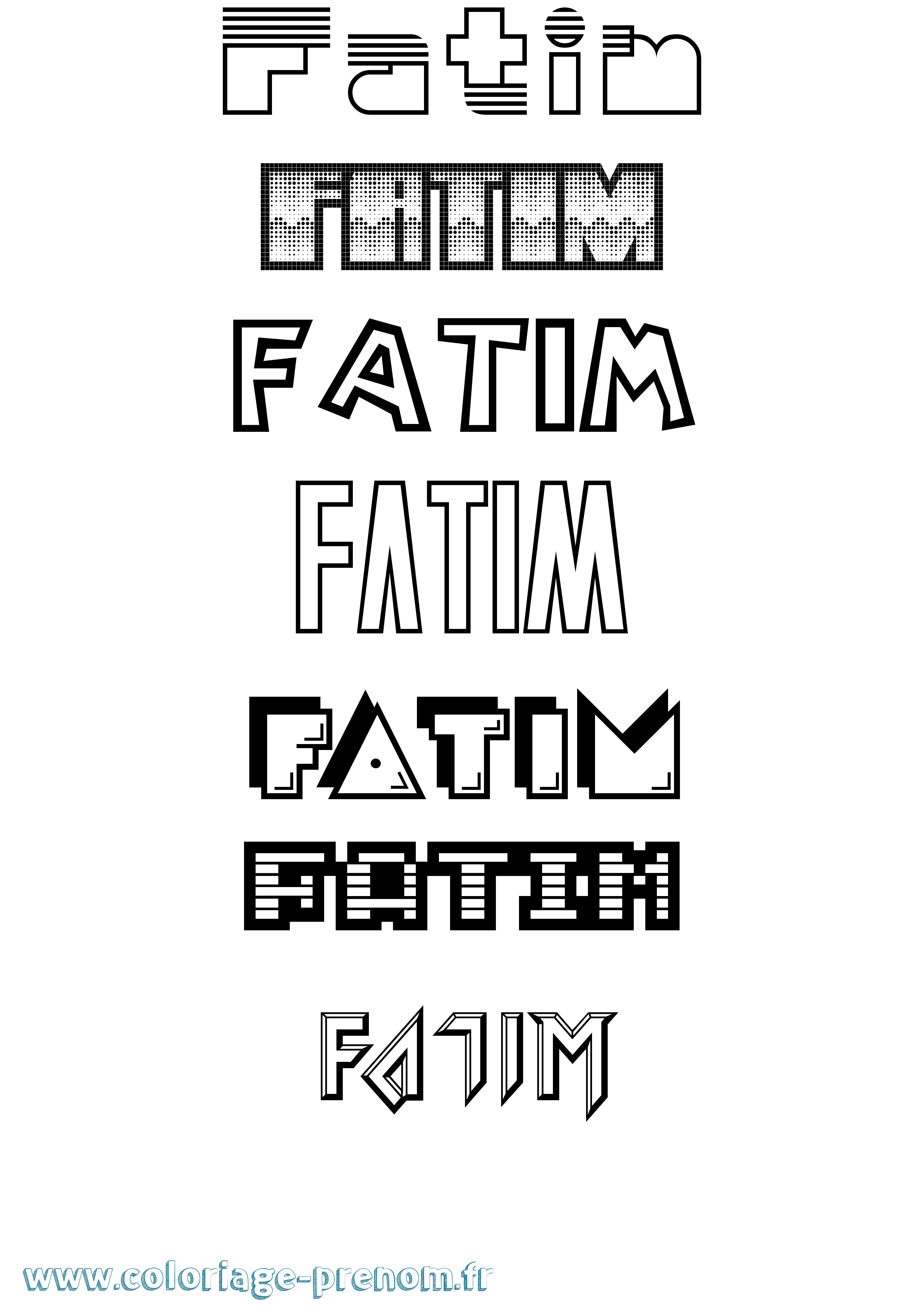 Coloriage prénom Fatim Jeux Vidéos