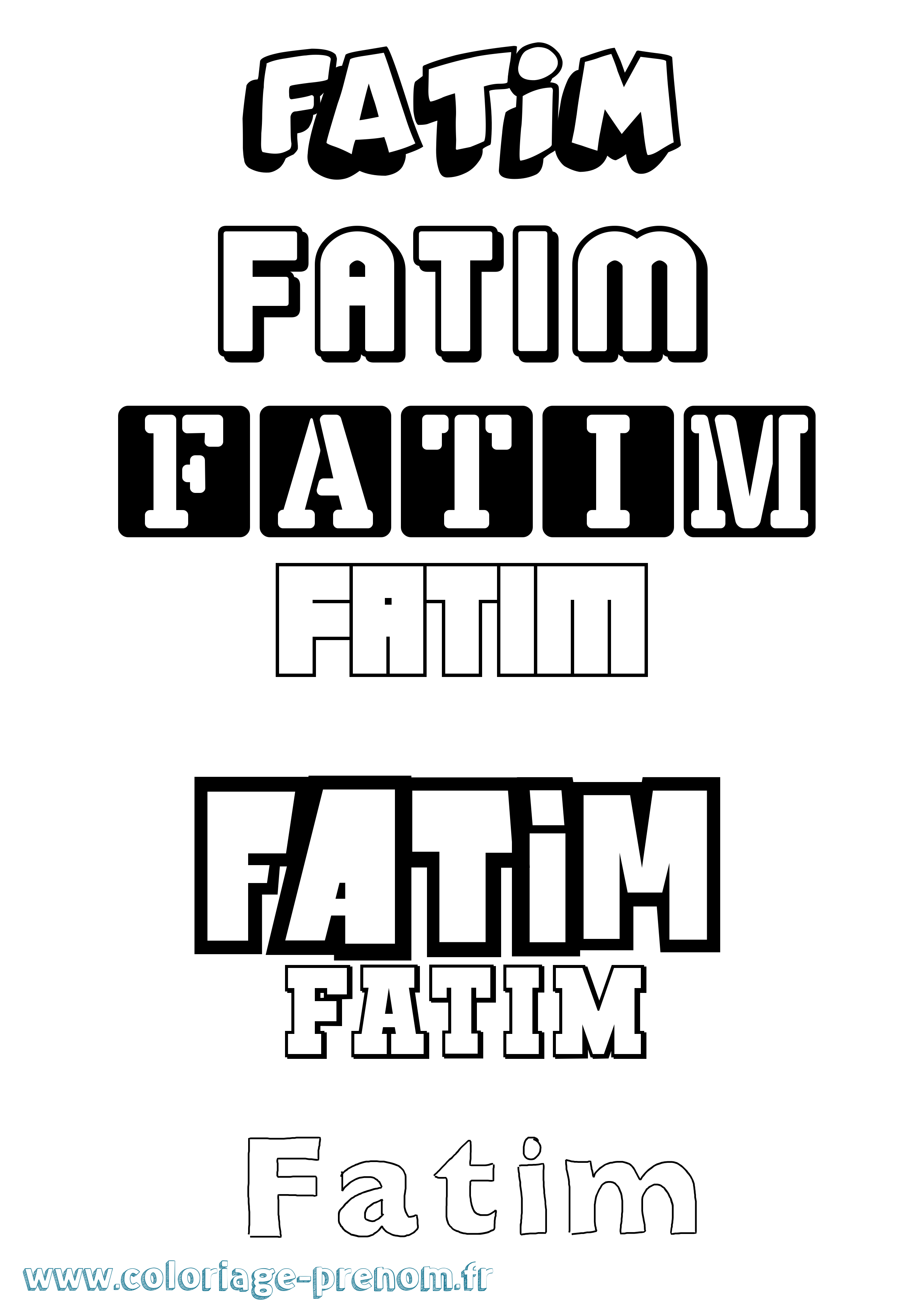 Coloriage prénom Fatim Simple