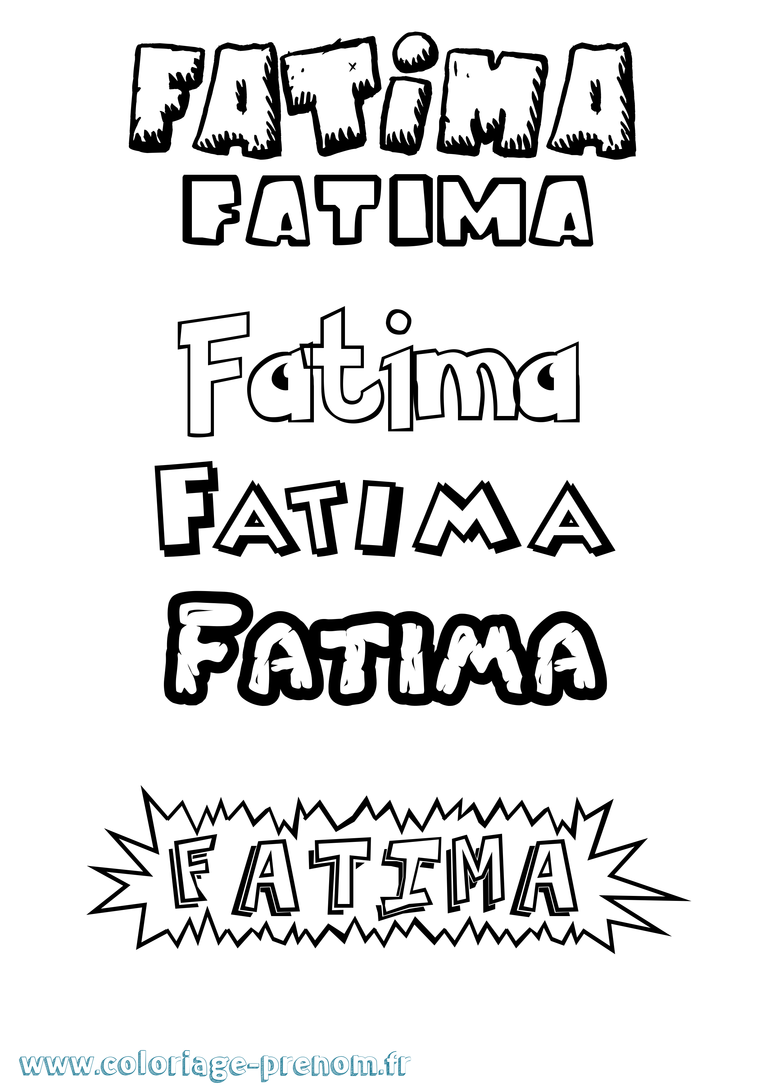 Coloriage prénom Fatima Dessin Animé
