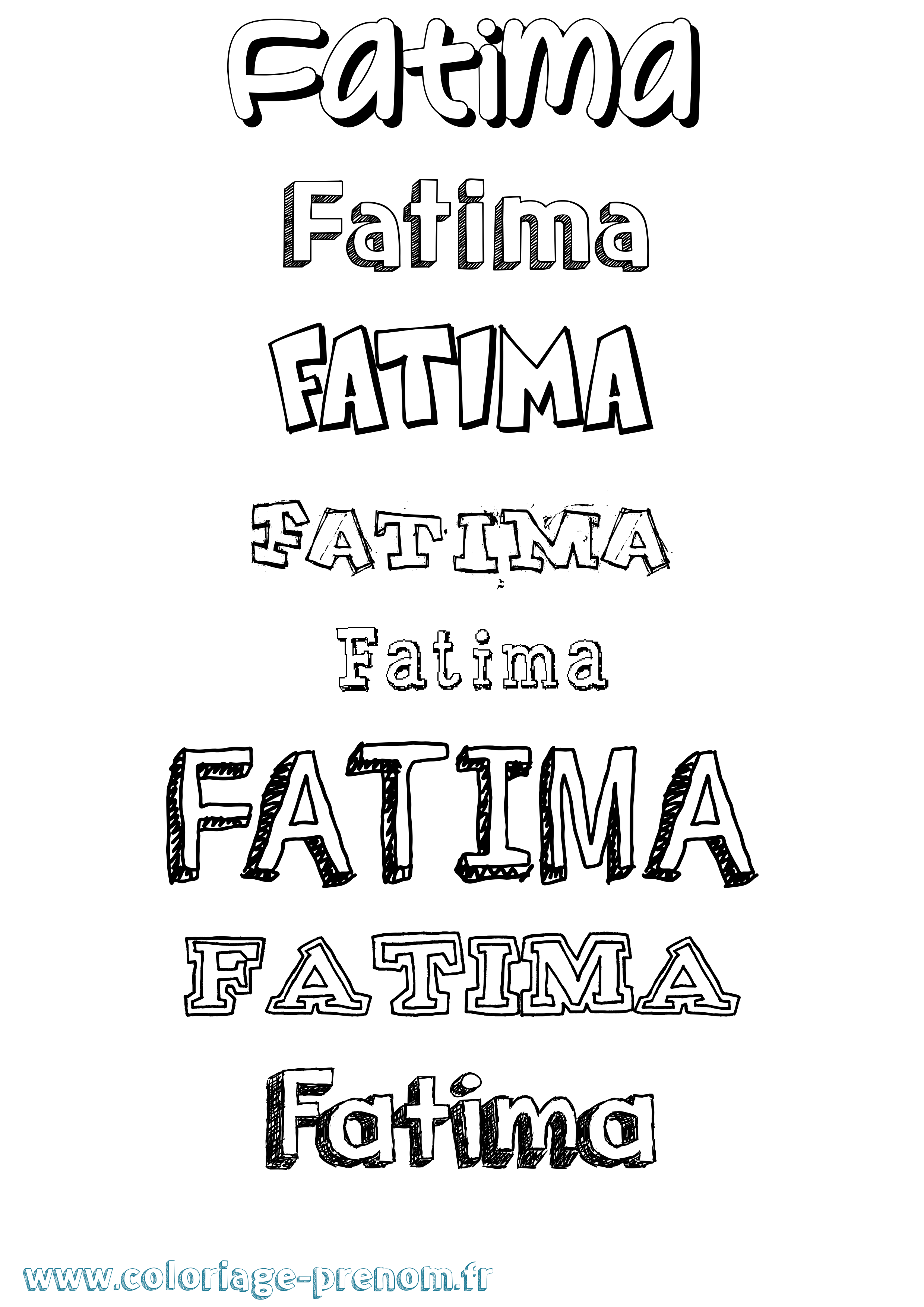 Coloriage prénom Fatima Dessiné