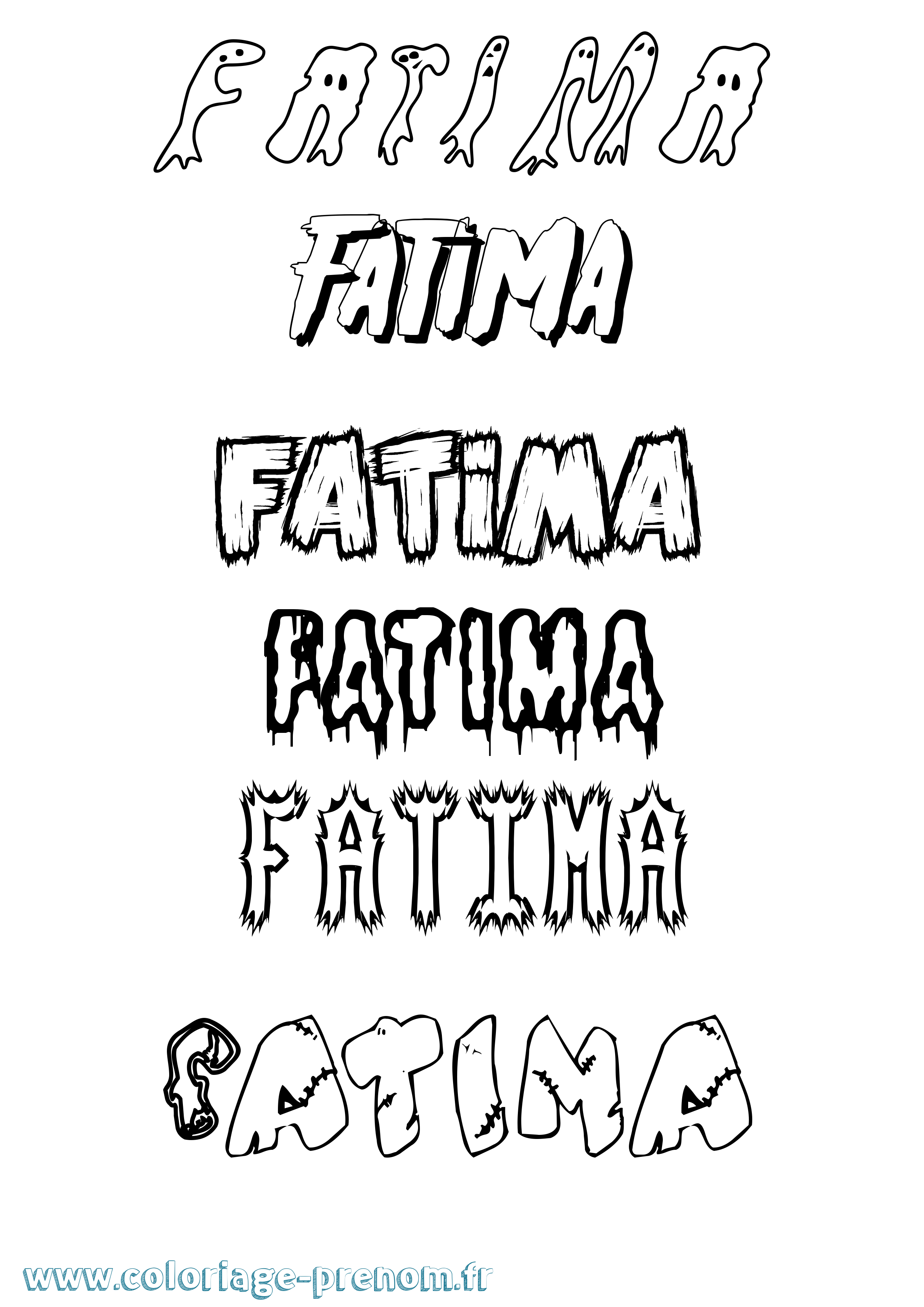 Coloriage prénom Fatima Frisson