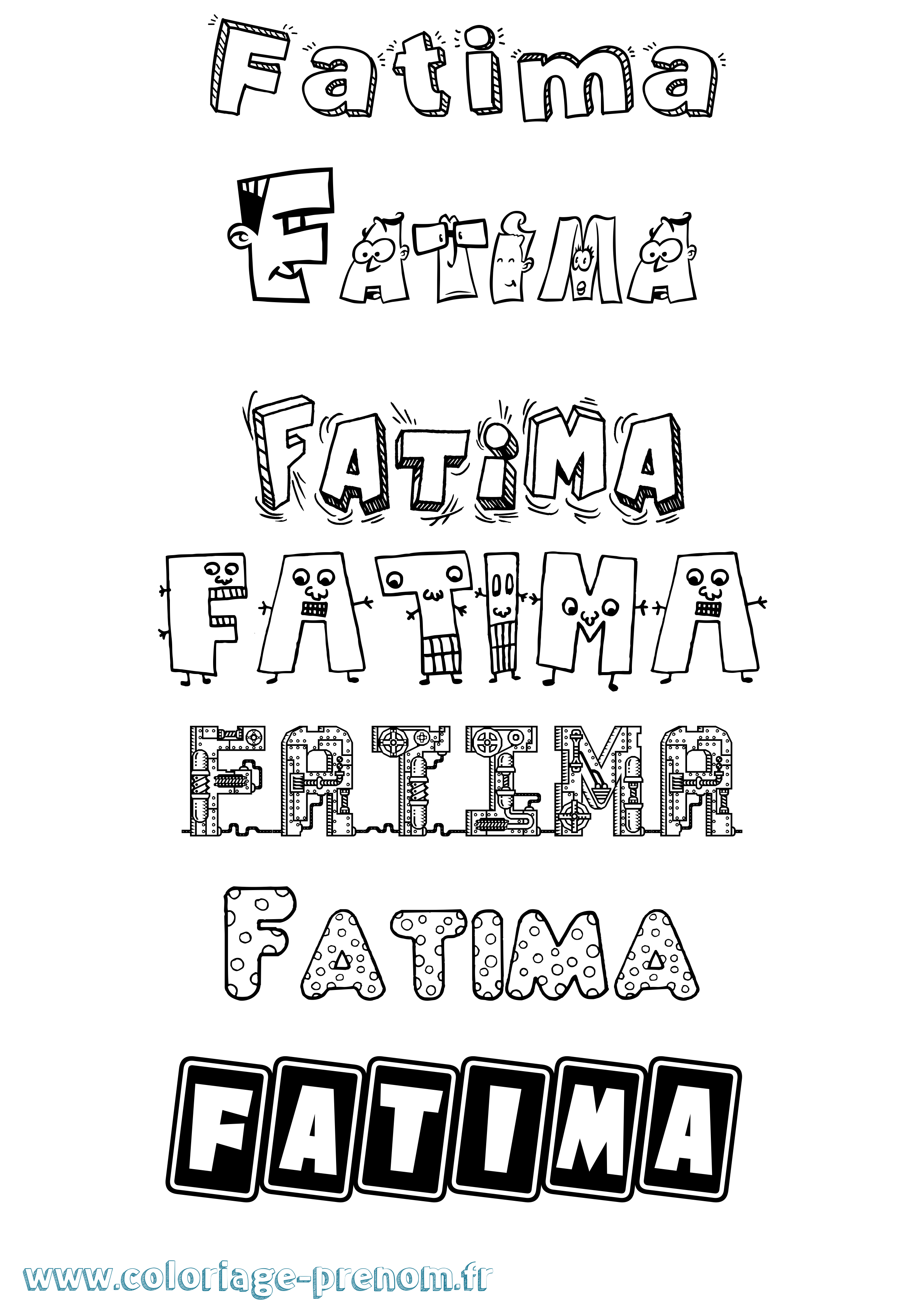 Coloriage prénom Fatima Fun