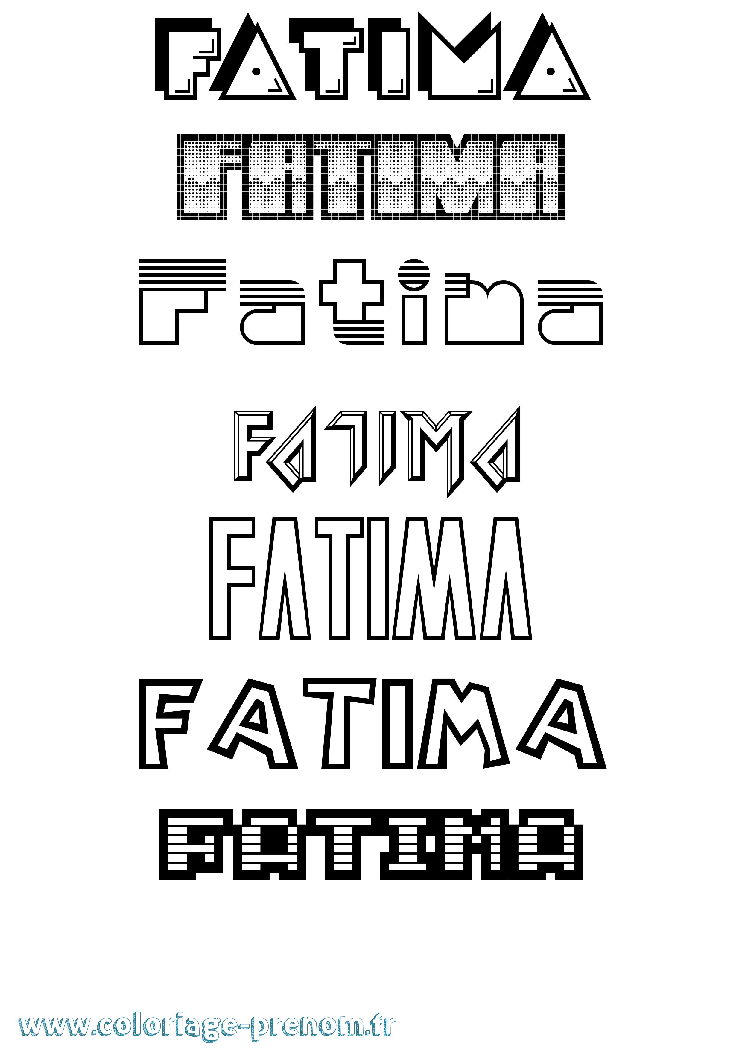 Coloriage prénom Fatima Jeux Vidéos