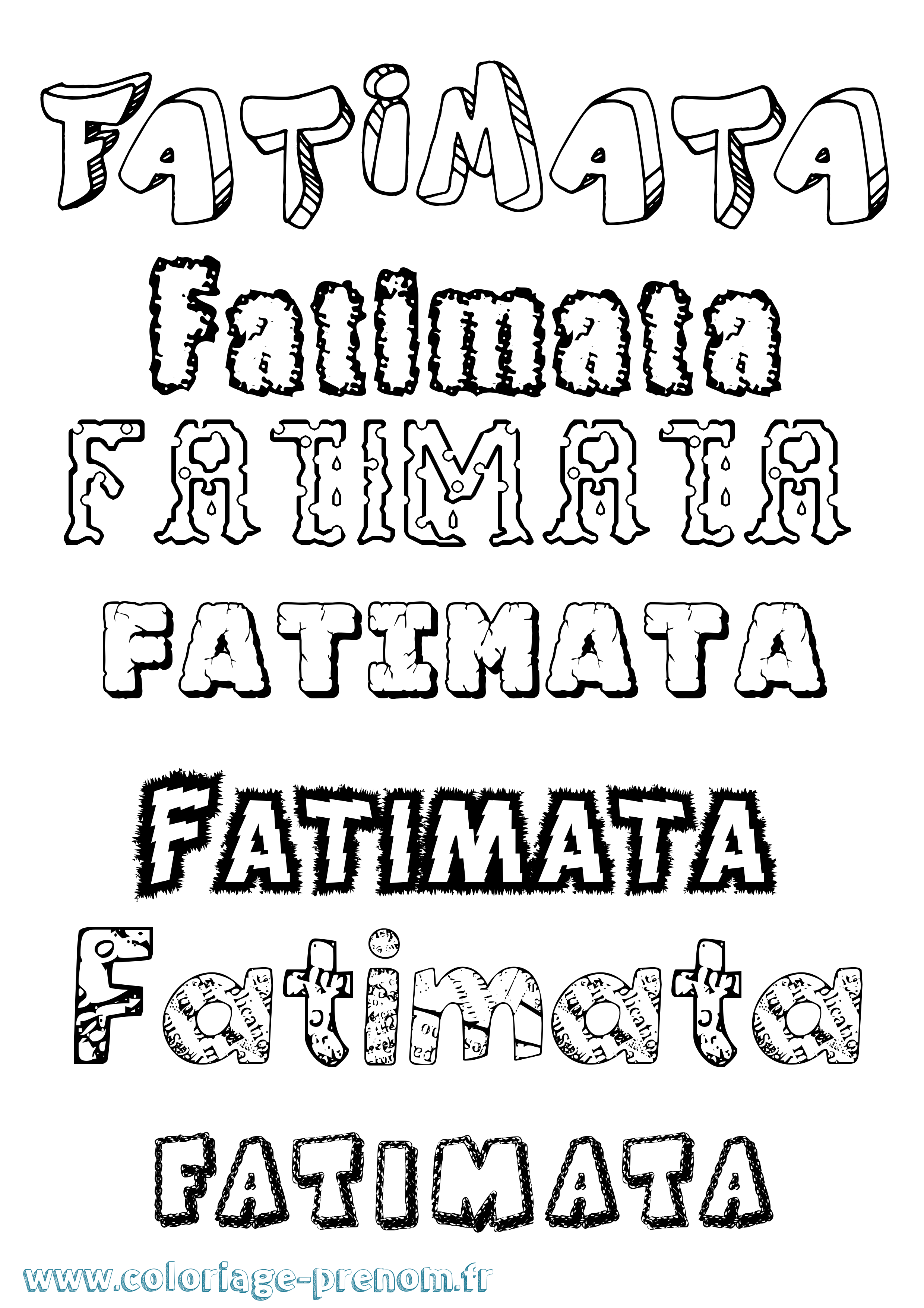 Coloriage prénom Fatimata Destructuré