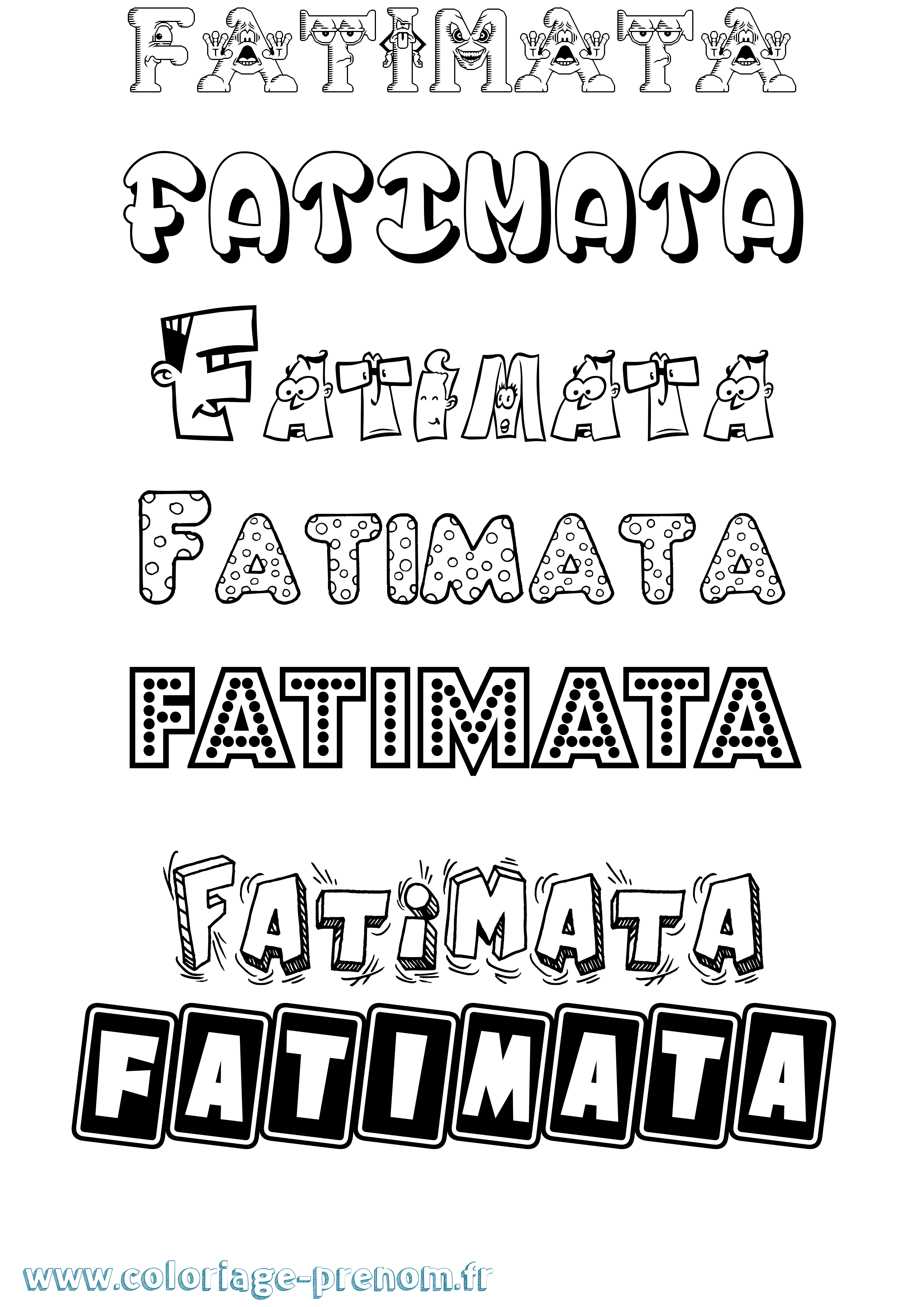 Coloriage prénom Fatimata Fun