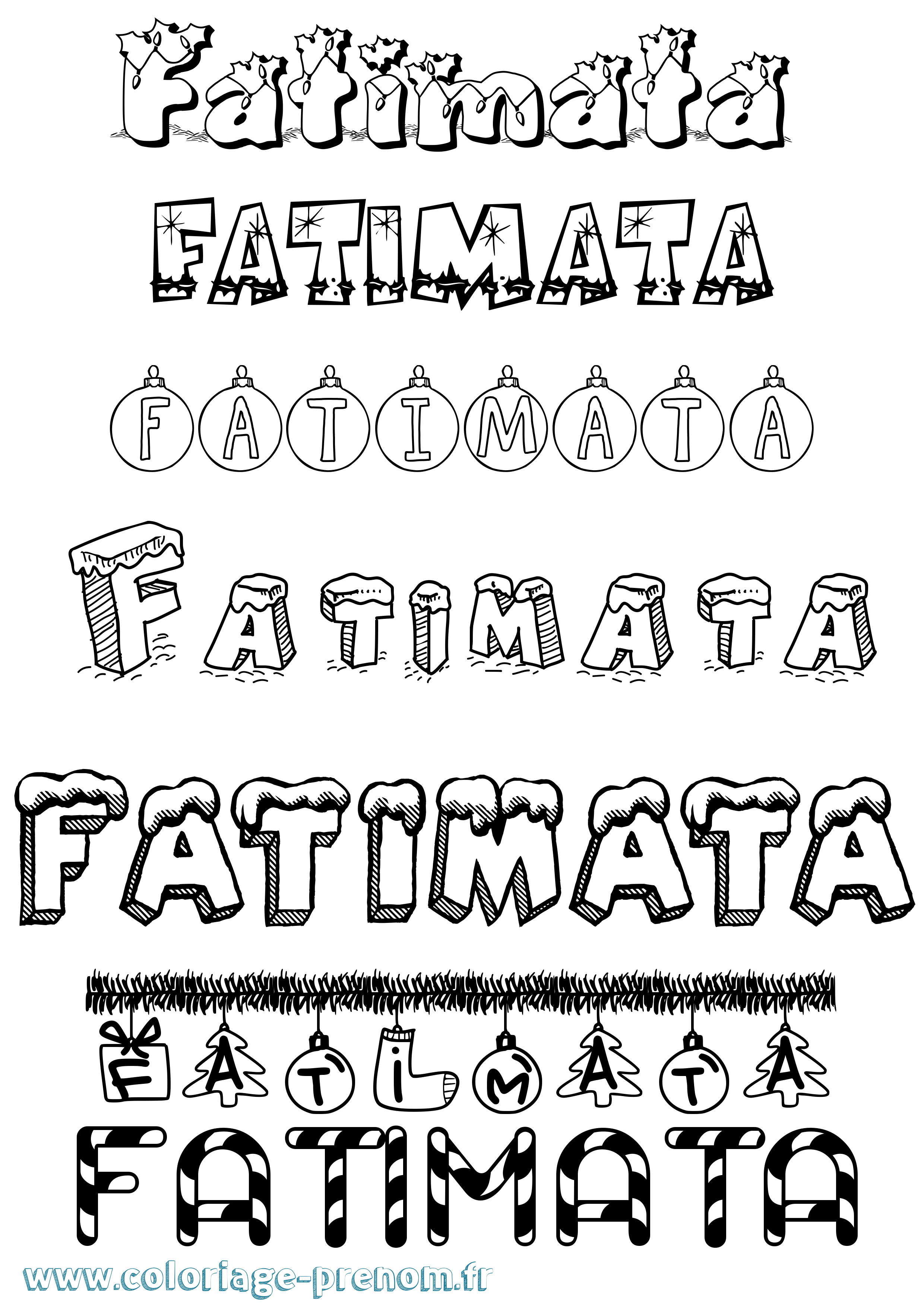 Coloriage prénom Fatimata Noël