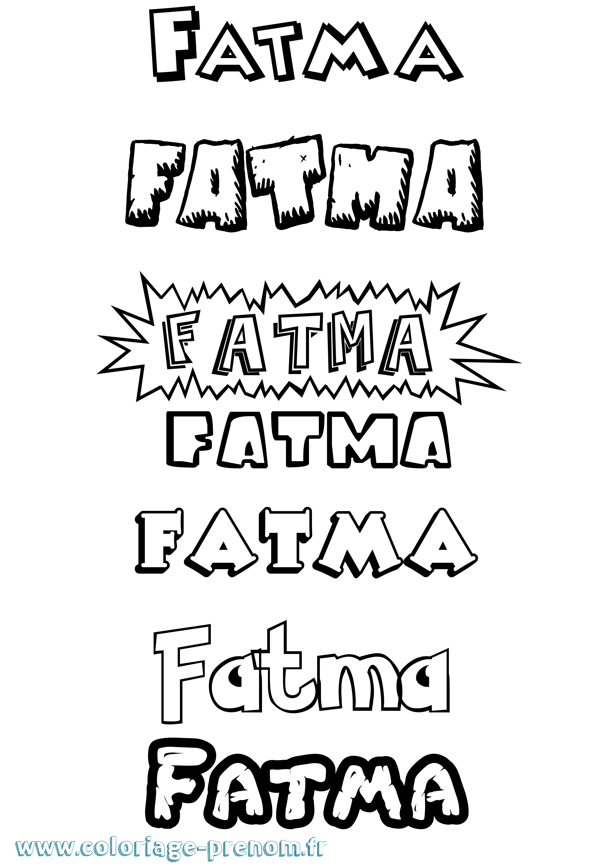 Coloriage prénom Fatma Dessin Animé