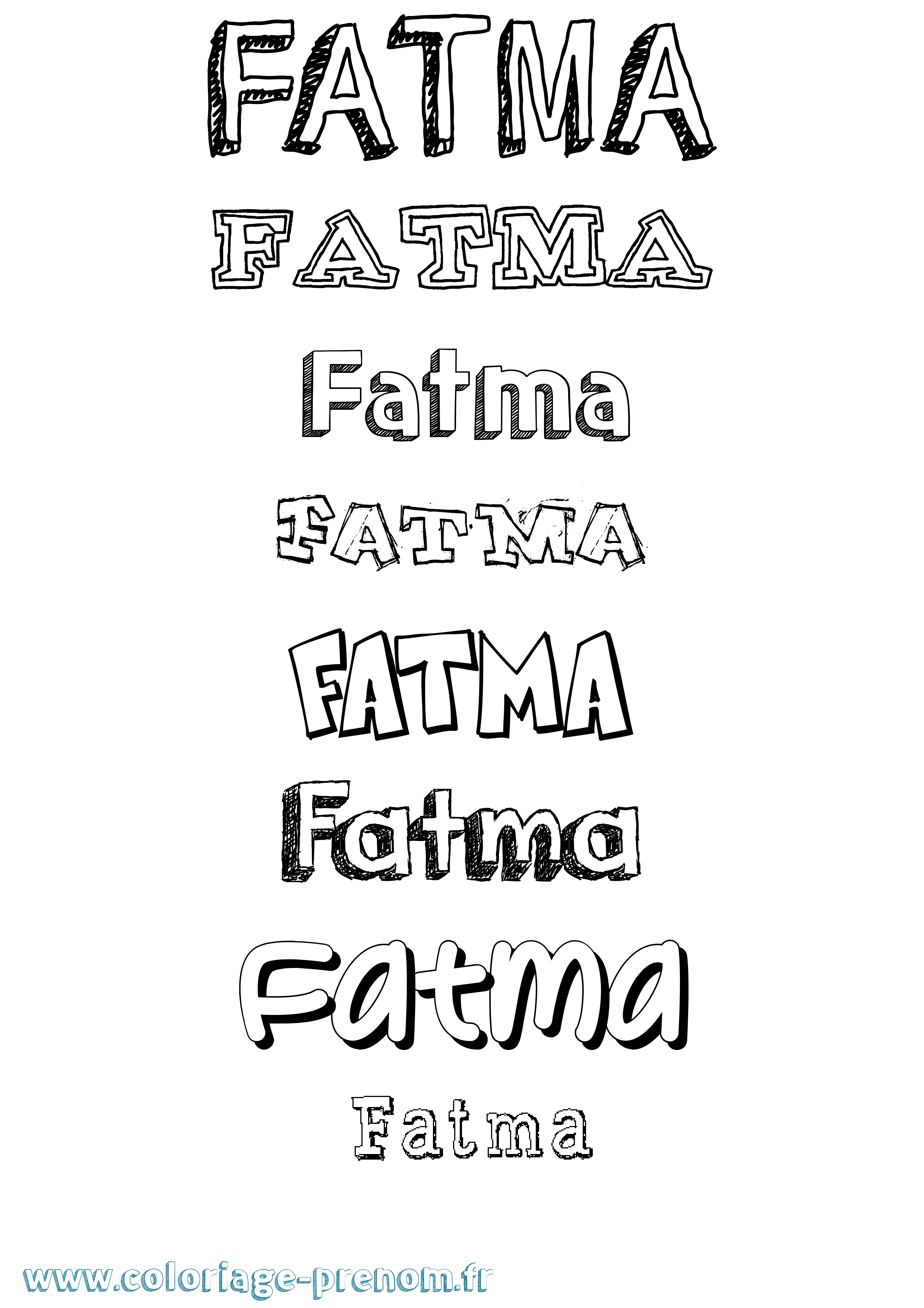 Coloriage prénom Fatma Dessiné