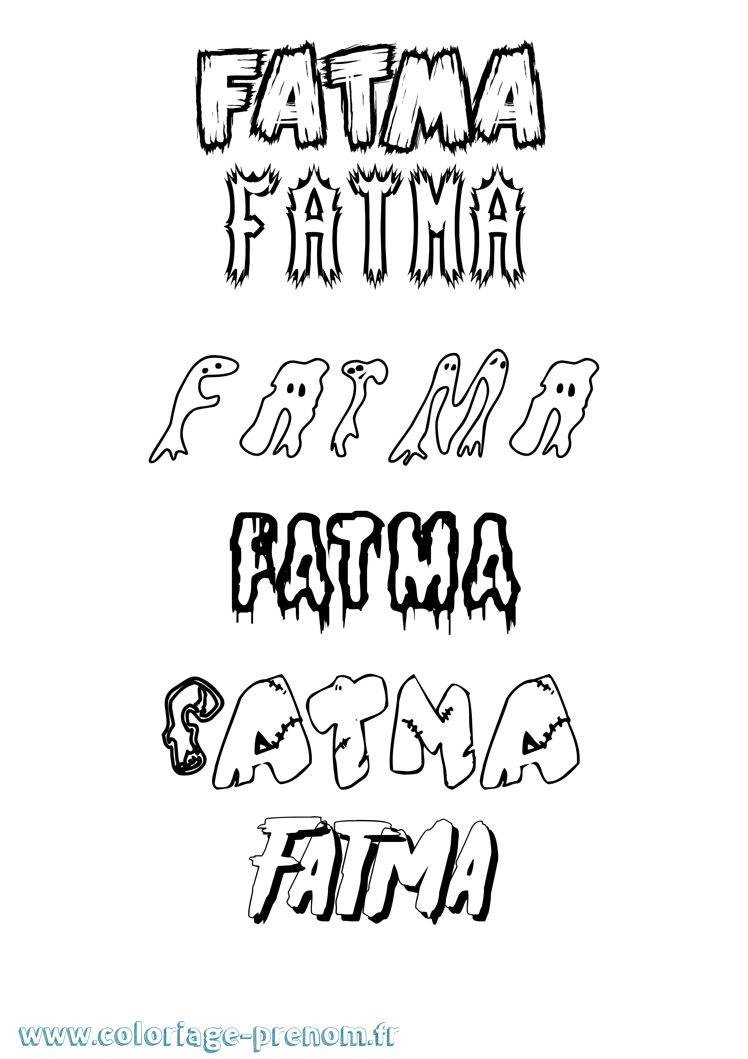Coloriage prénom Fatma Frisson