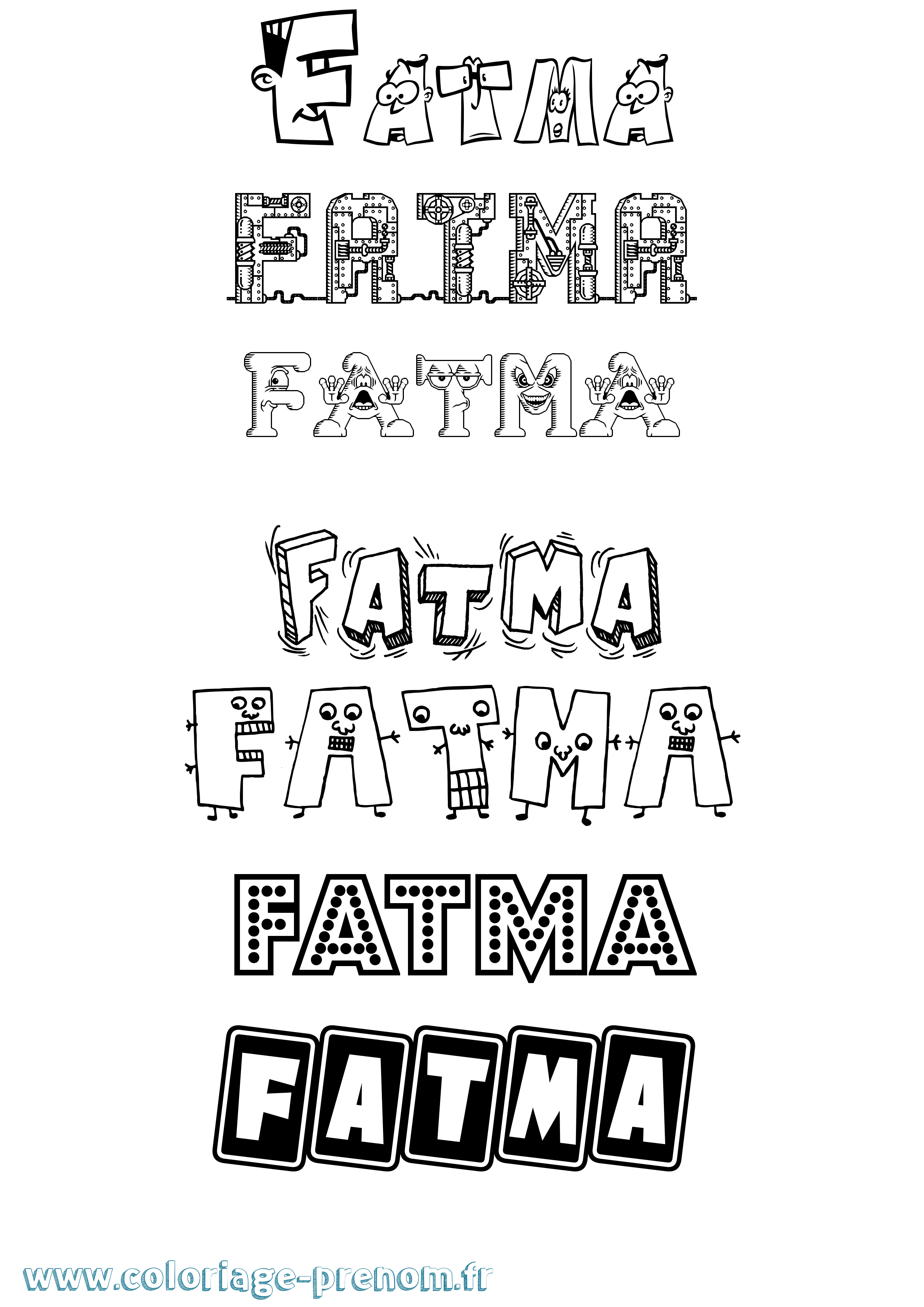Coloriage prénom Fatma Fun