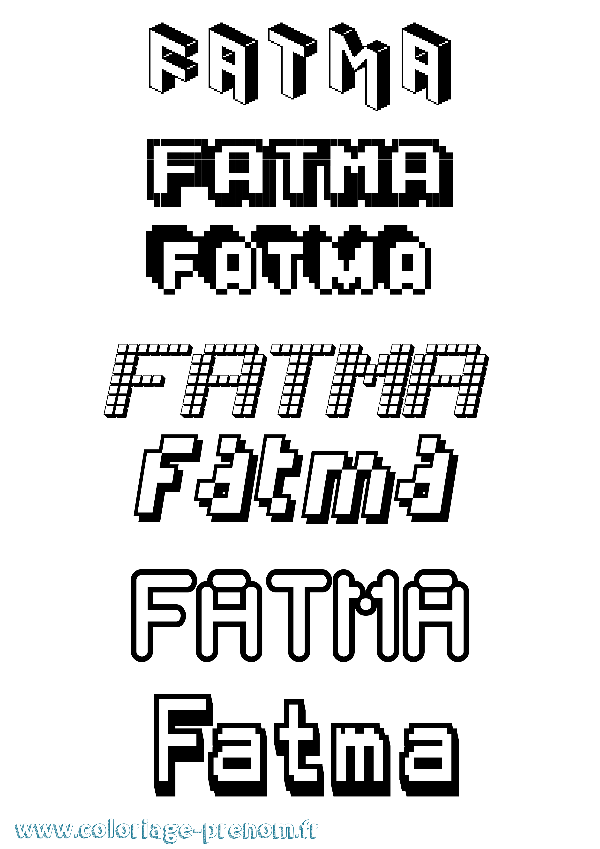 Coloriage prénom Fatma Pixel