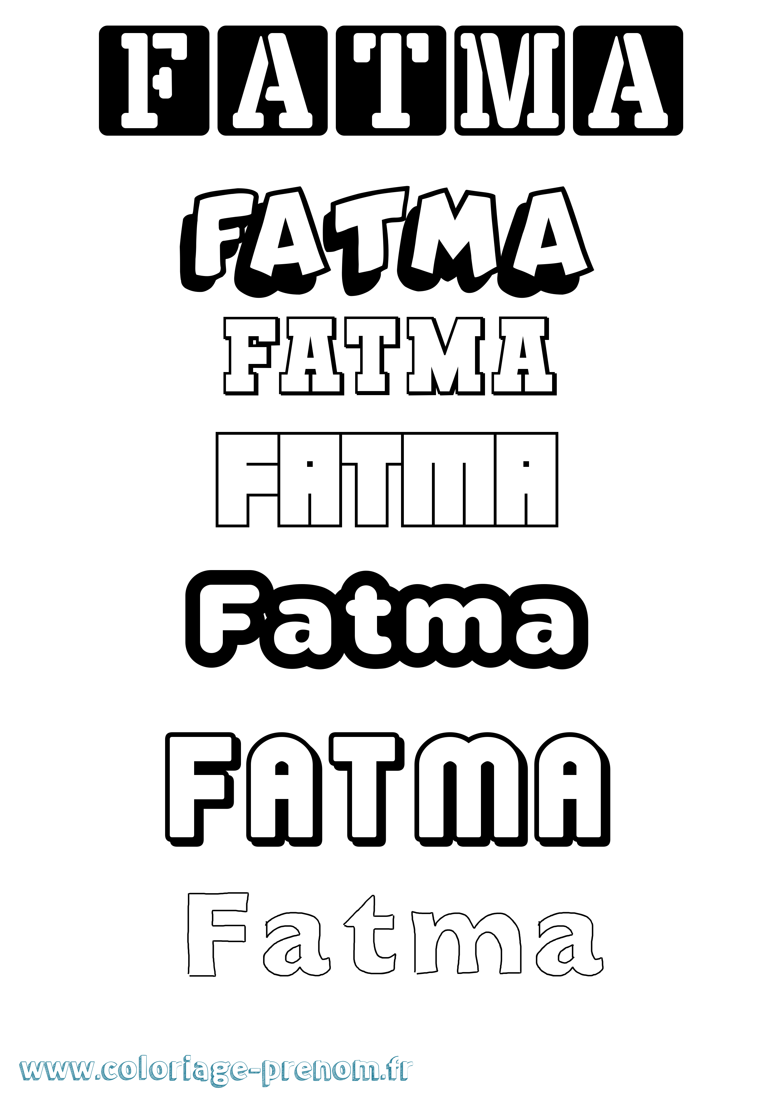 Coloriage prénom Fatma Simple