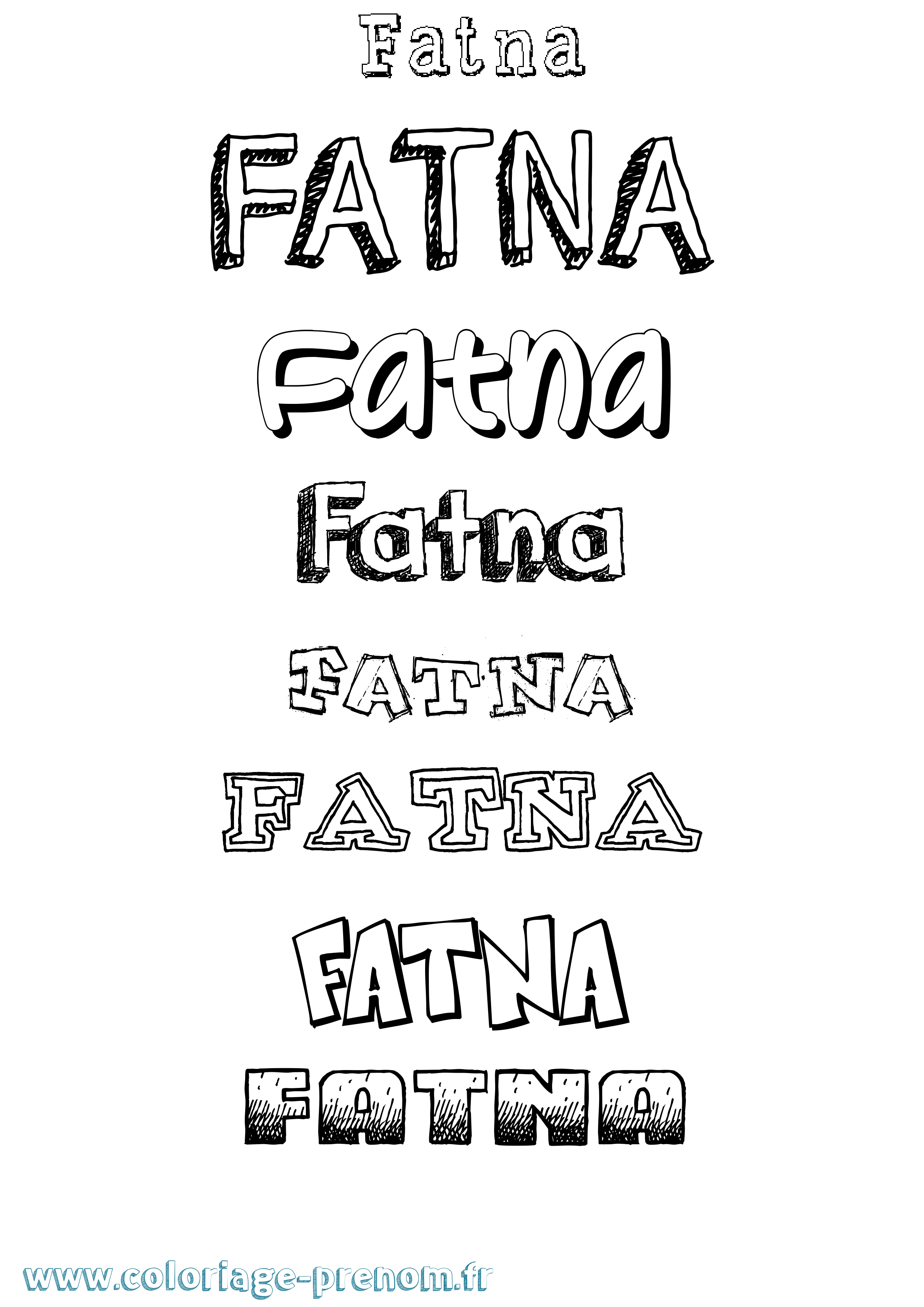 Coloriage prénom Fatna Dessiné