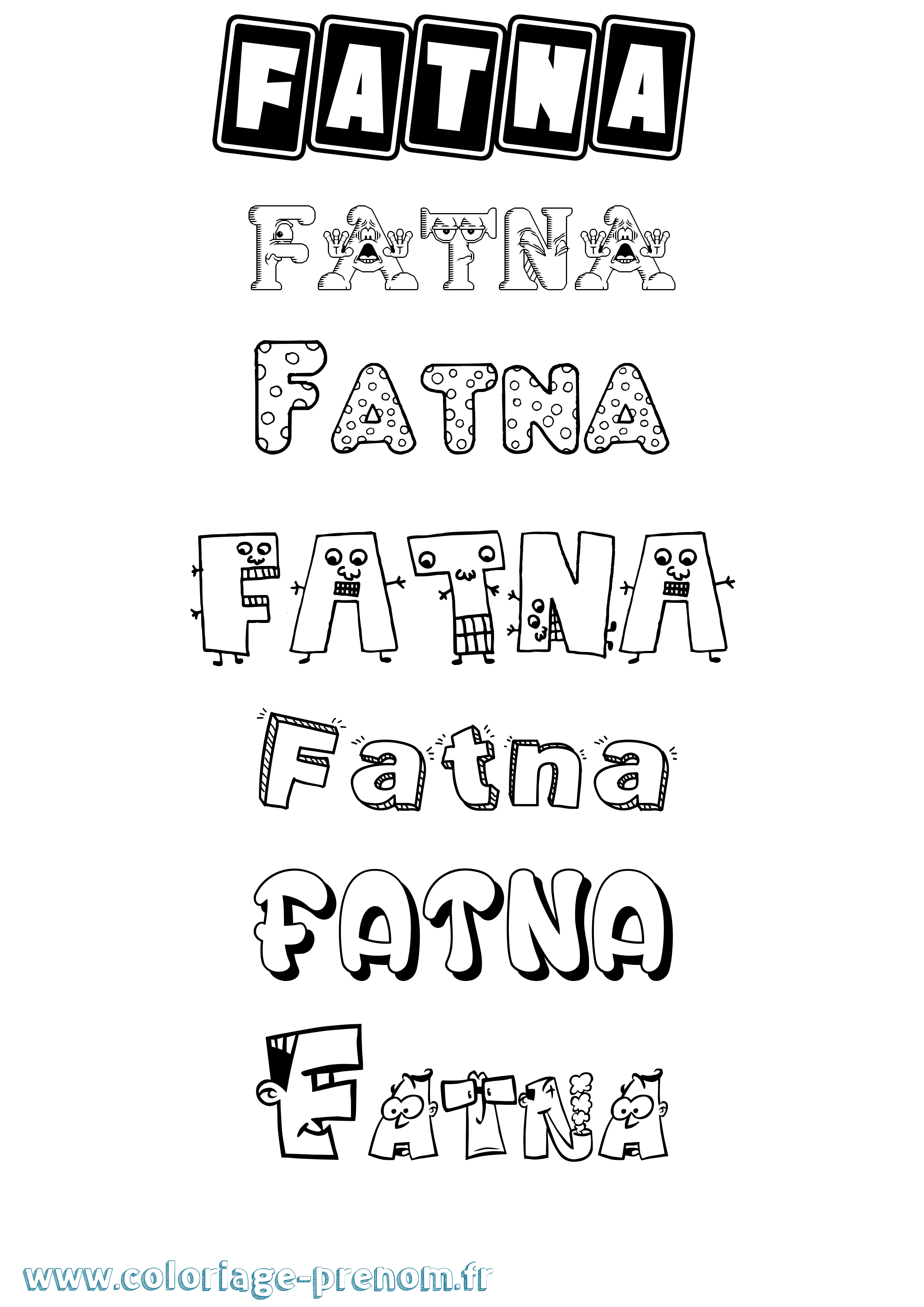 Coloriage prénom Fatna Fun