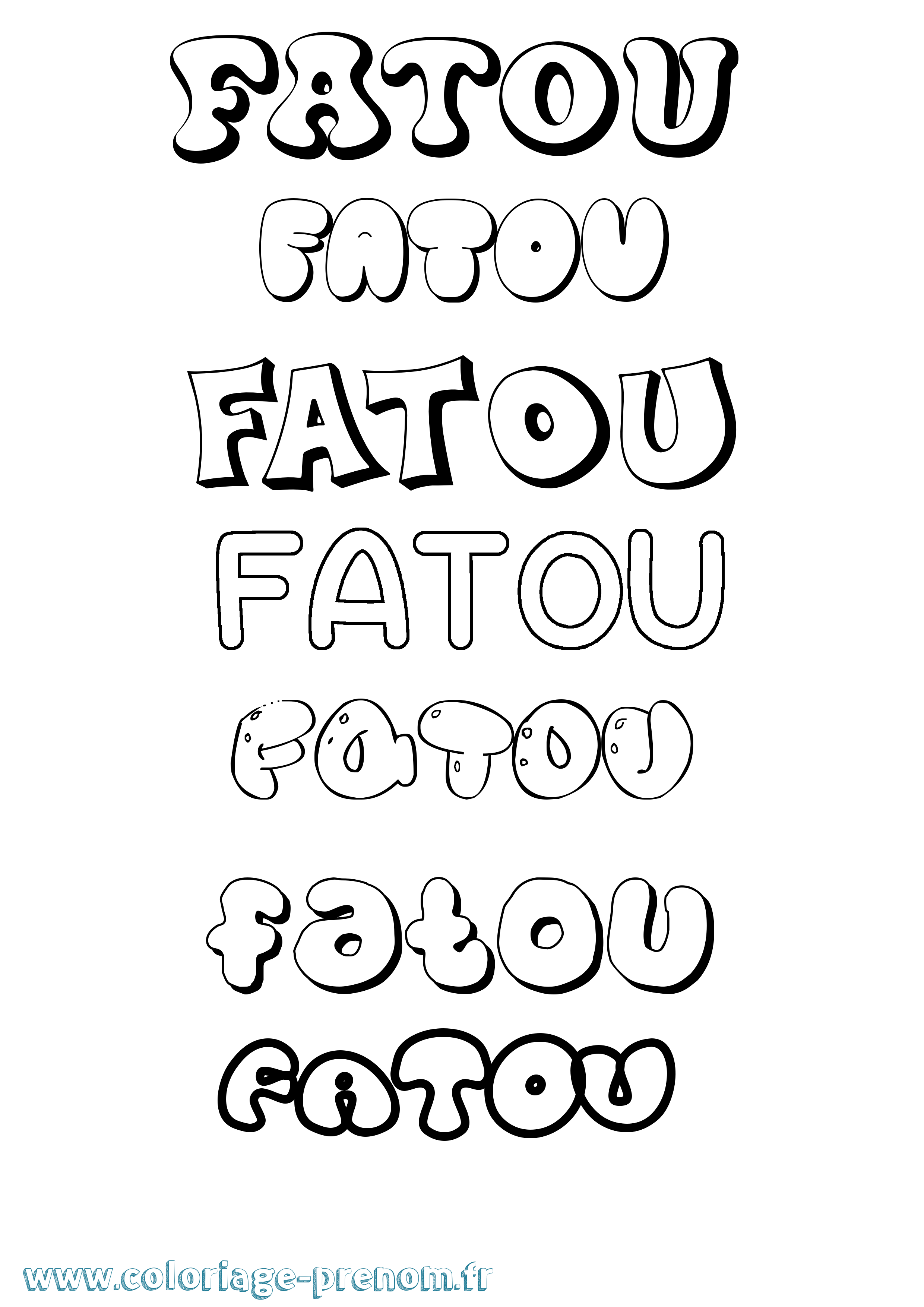 Coloriage prénom Fatou Bubble
