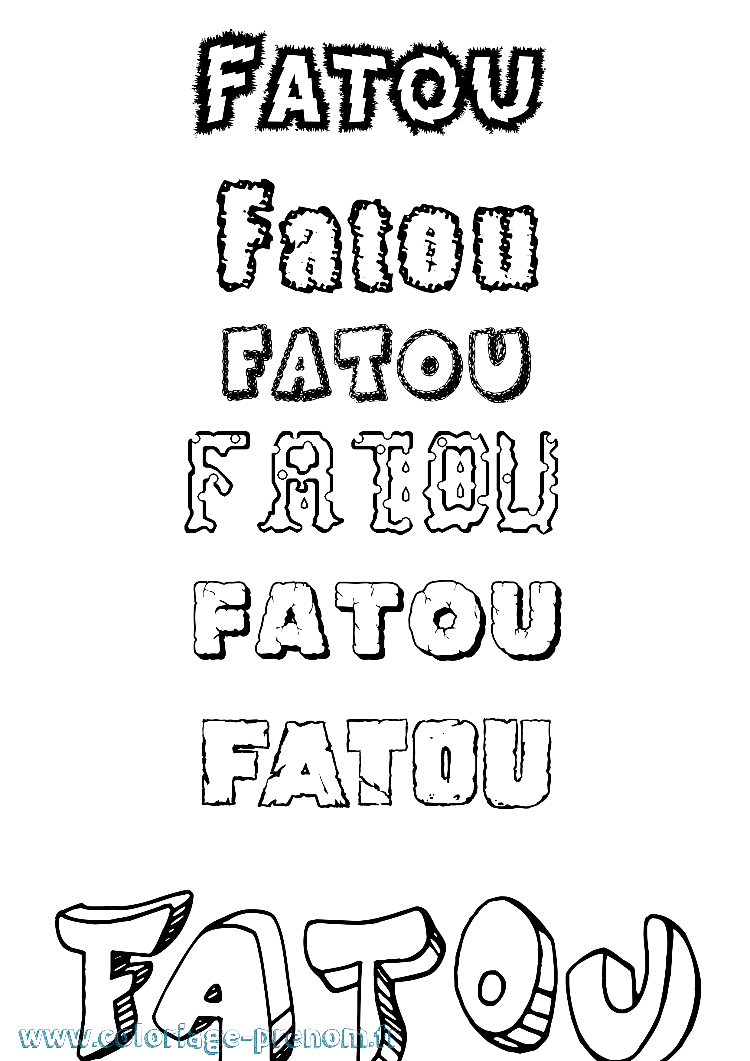 Coloriage prénom Fatou