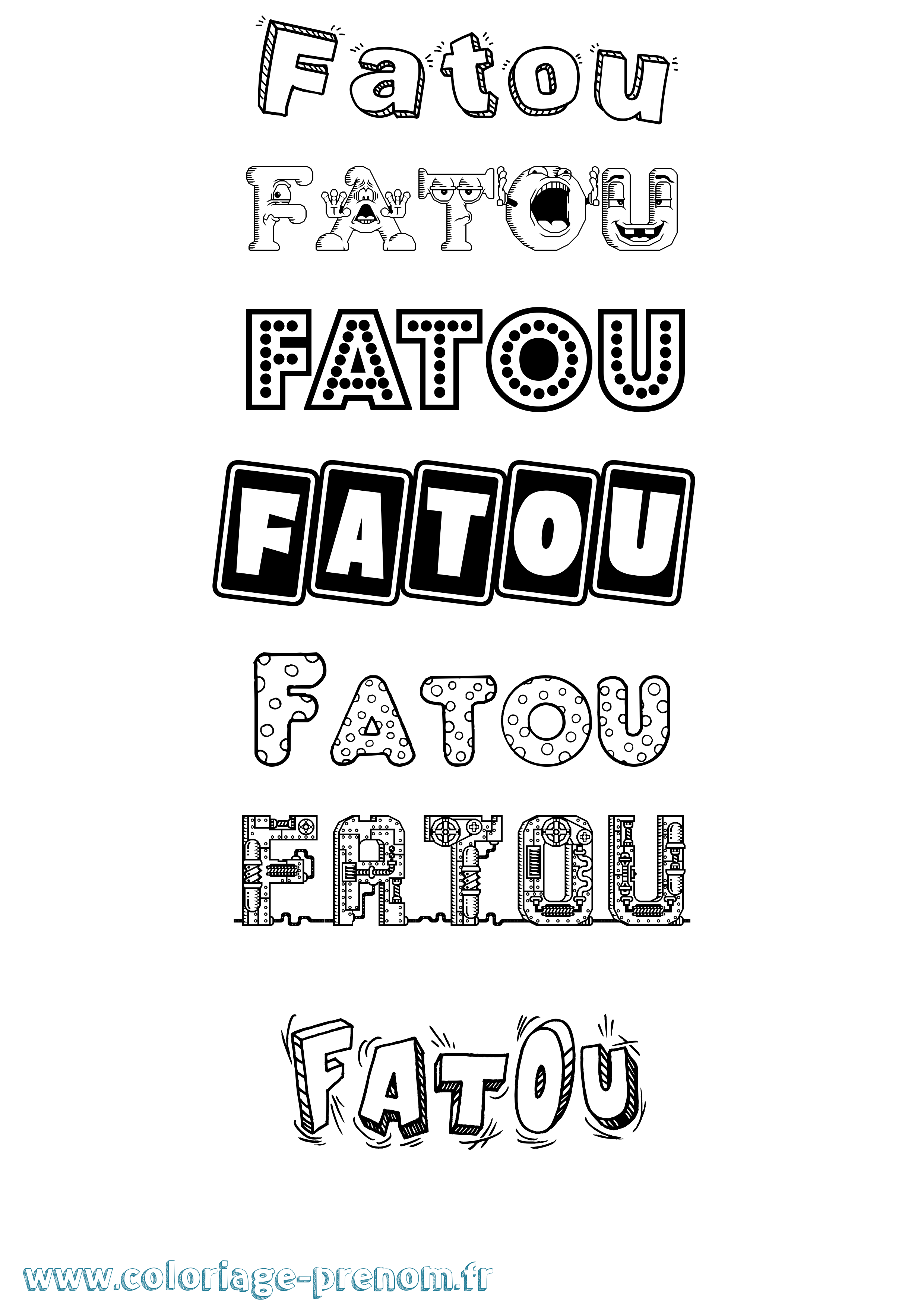 Coloriage prénom Fatou Fun