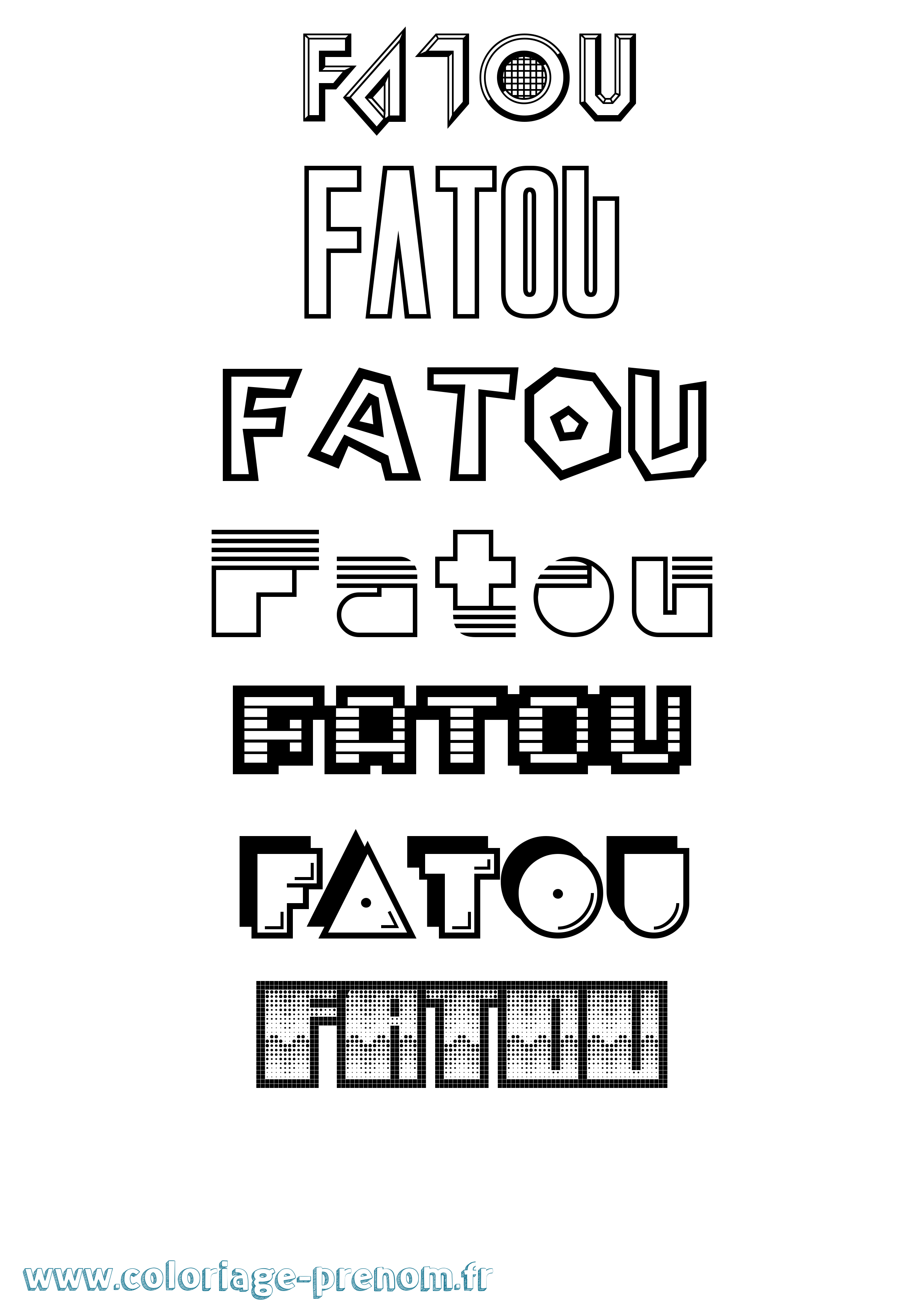 Coloriage prénom Fatou Jeux Vidéos