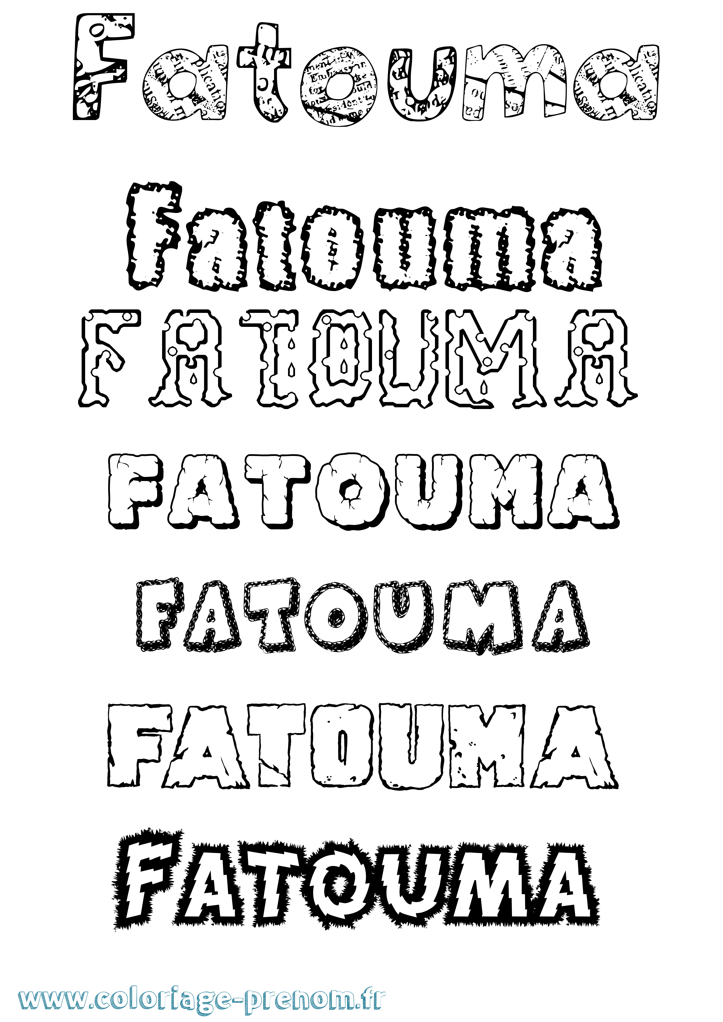 Coloriage prénom Fatouma