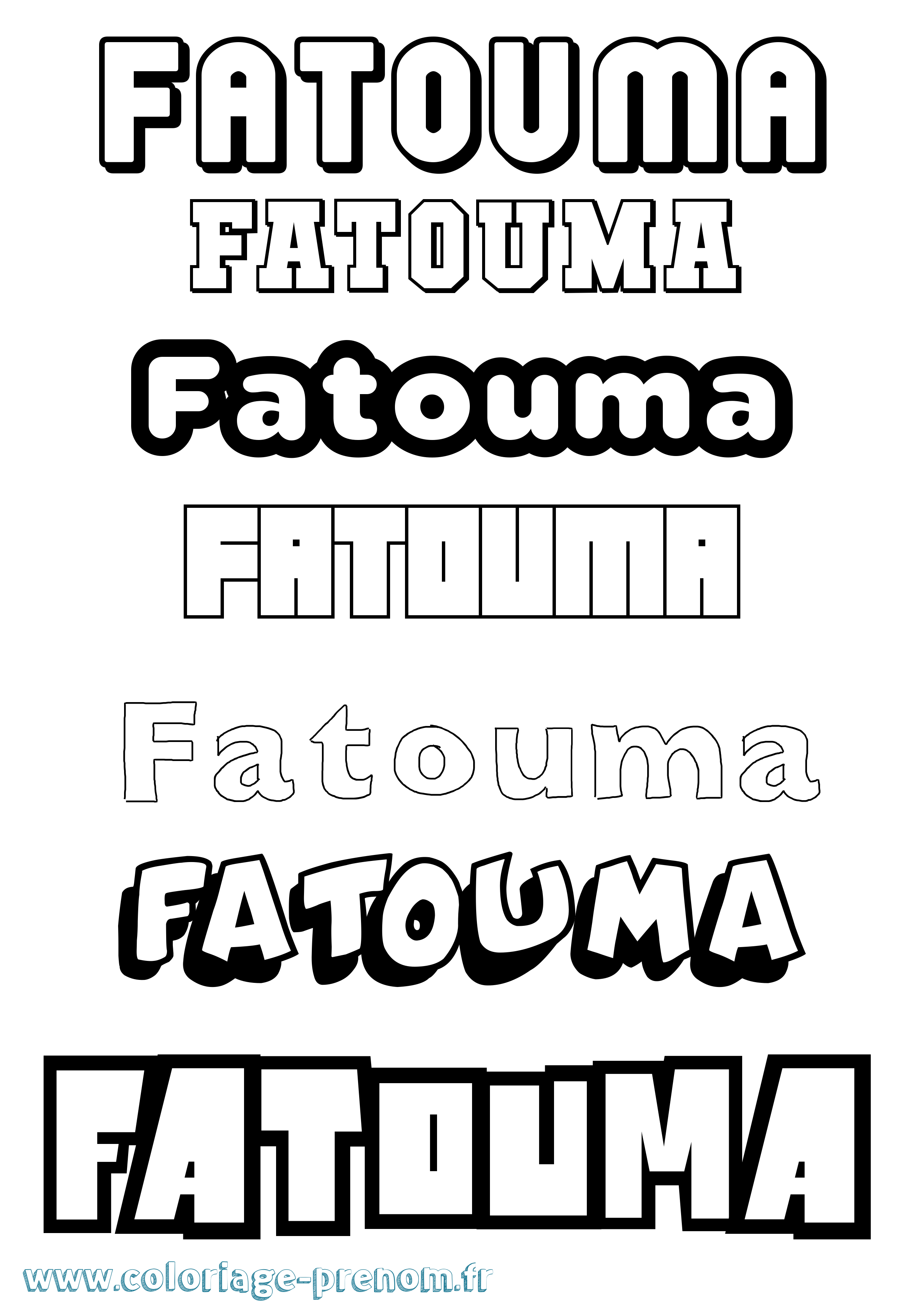 Coloriage prénom Fatouma