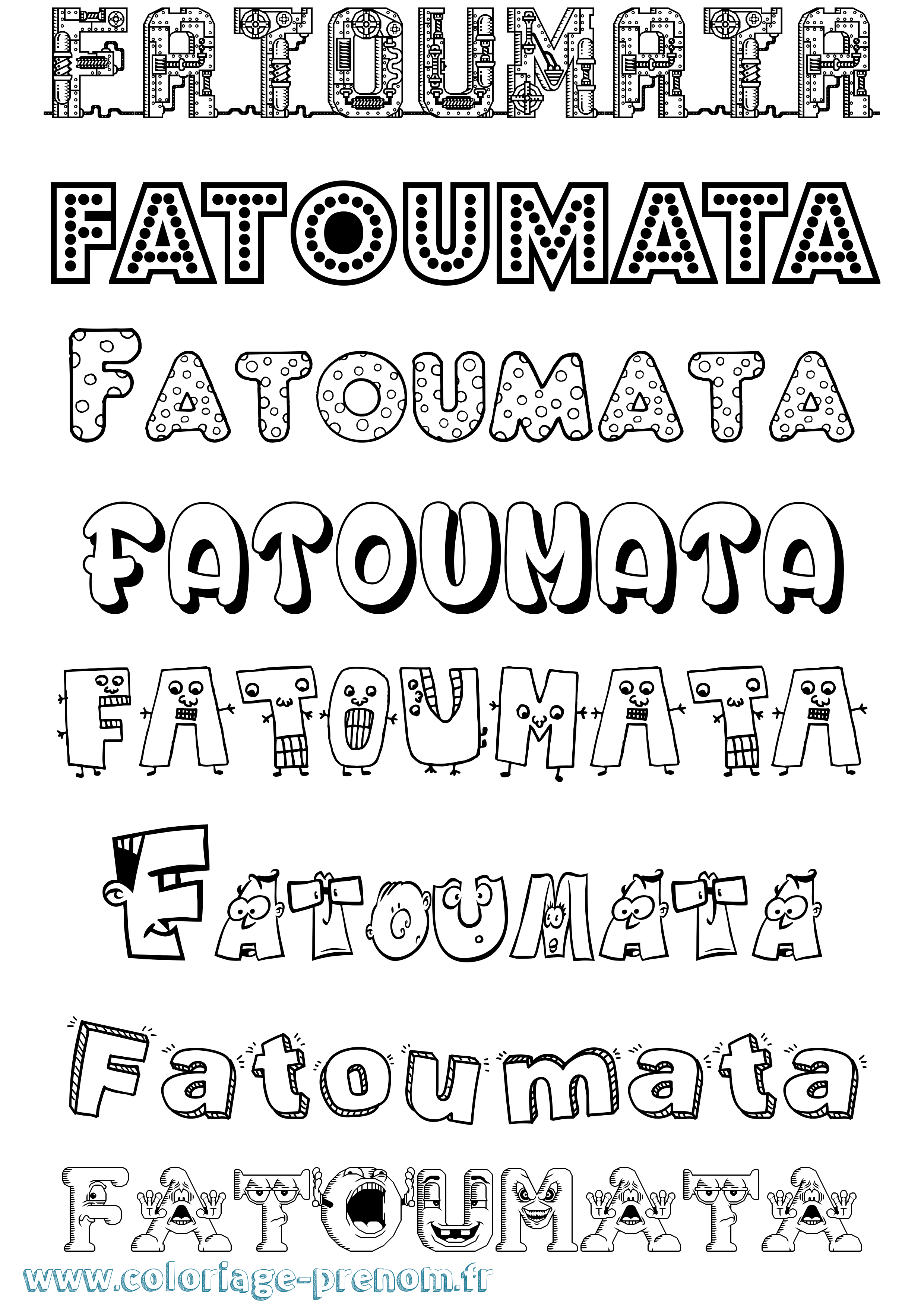 Coloriage prénom Fatoumata