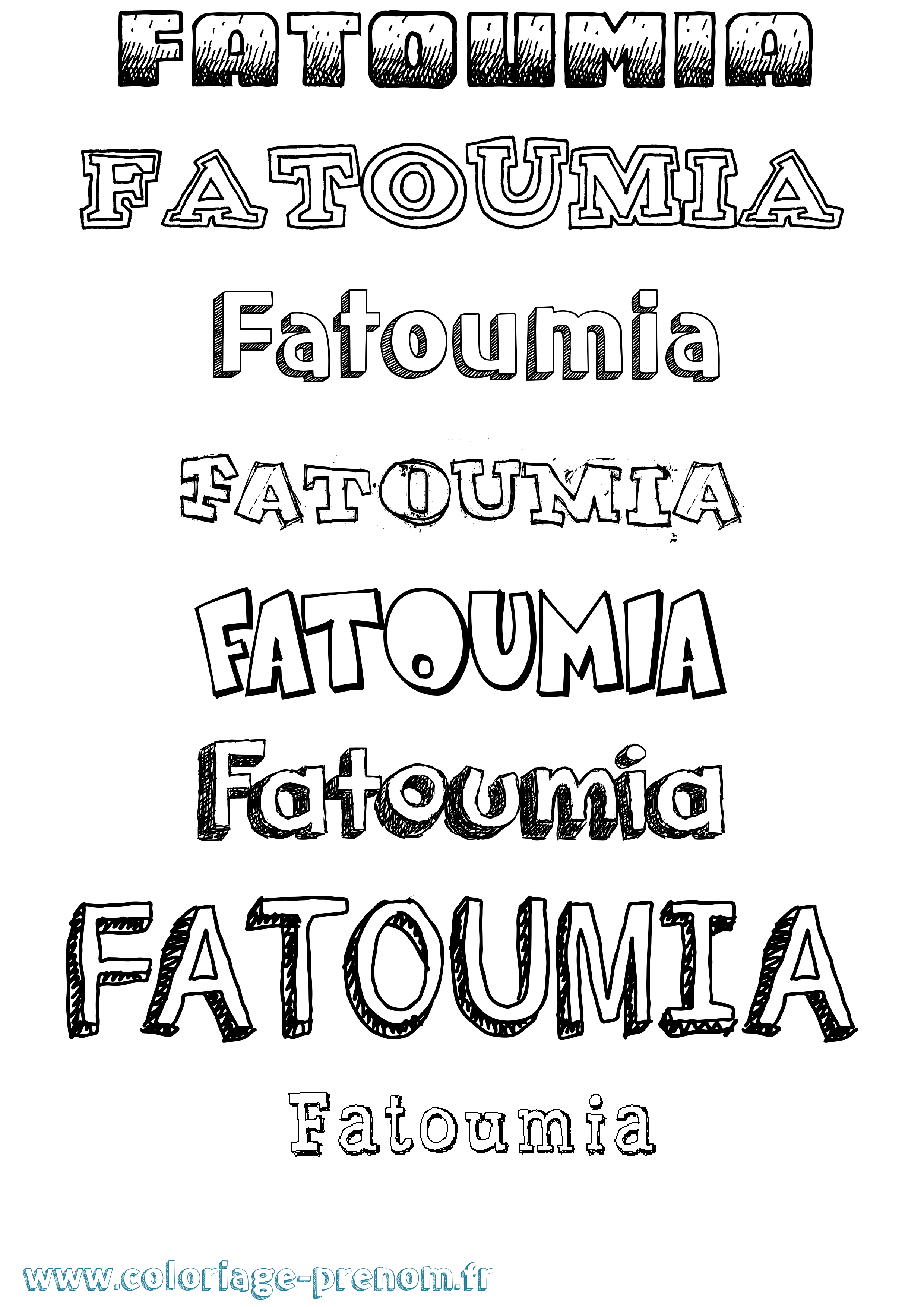 Coloriage prénom Fatoumia Dessiné
