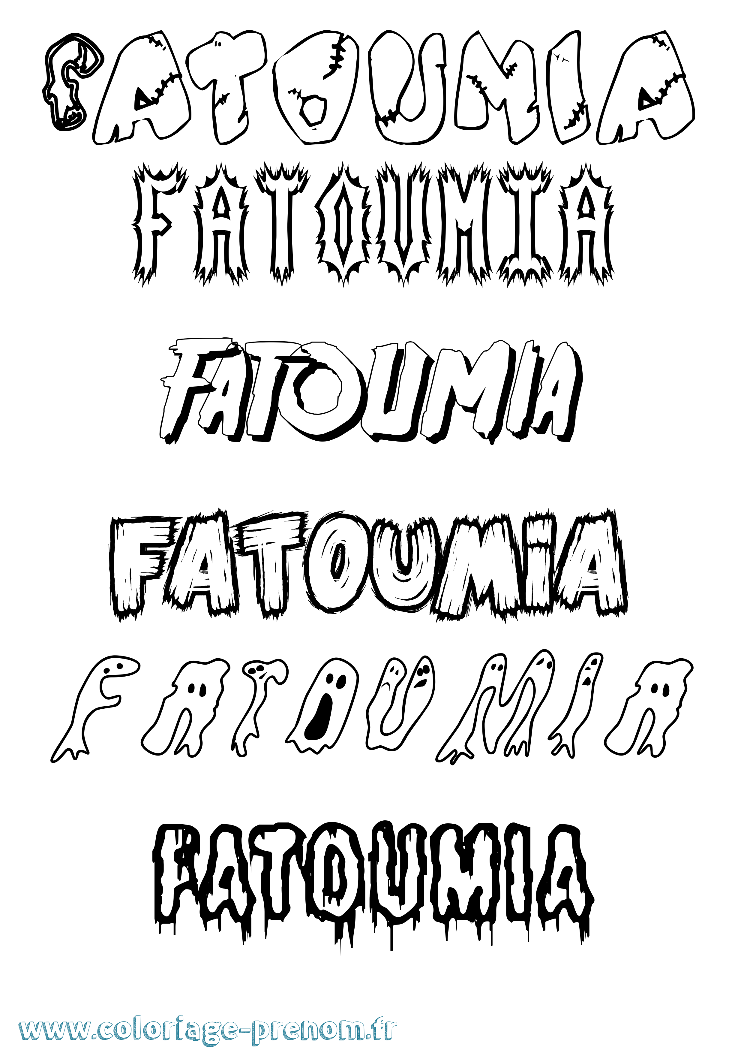 Coloriage prénom Fatoumia Frisson