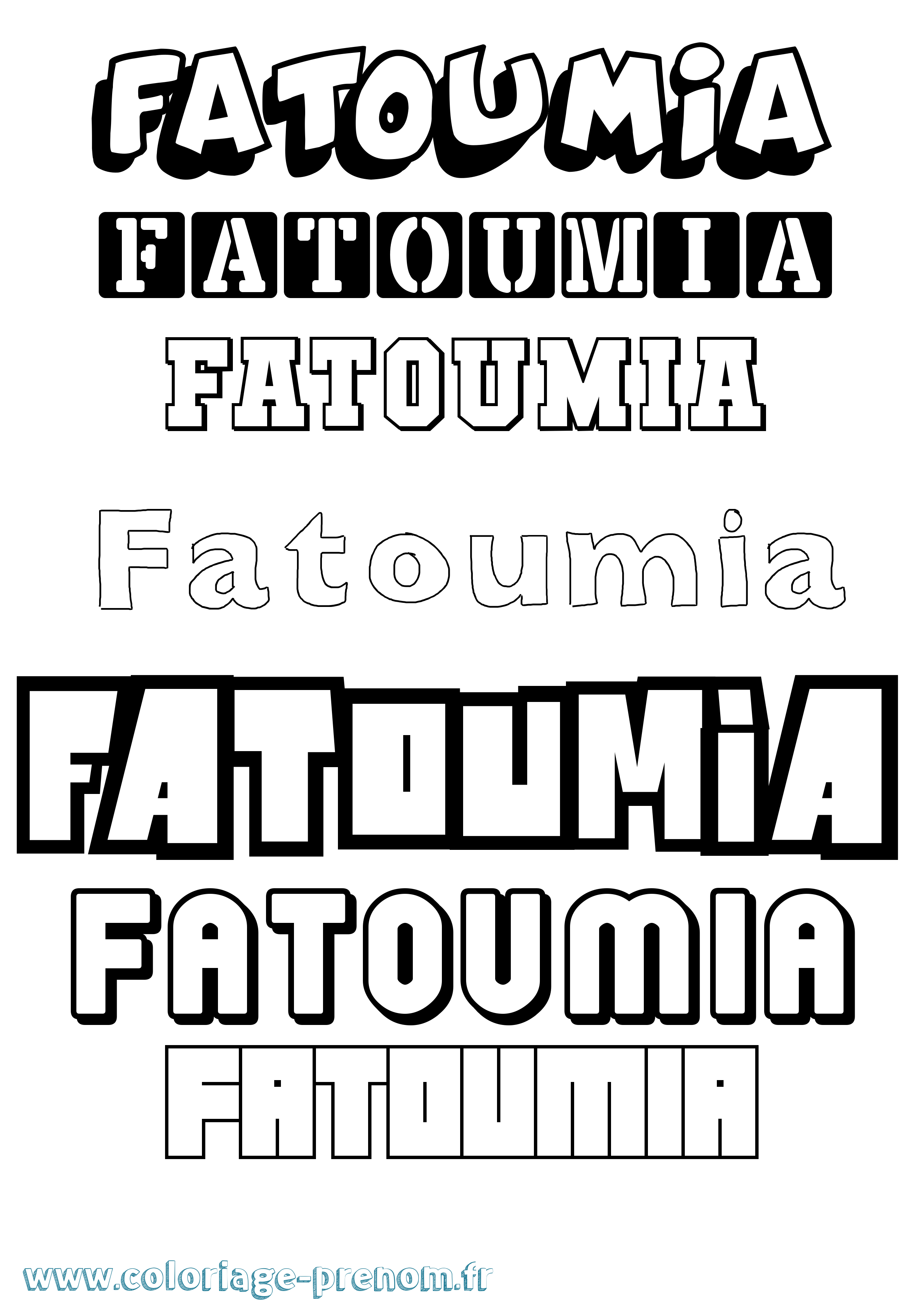 Coloriage prénom Fatoumia Simple