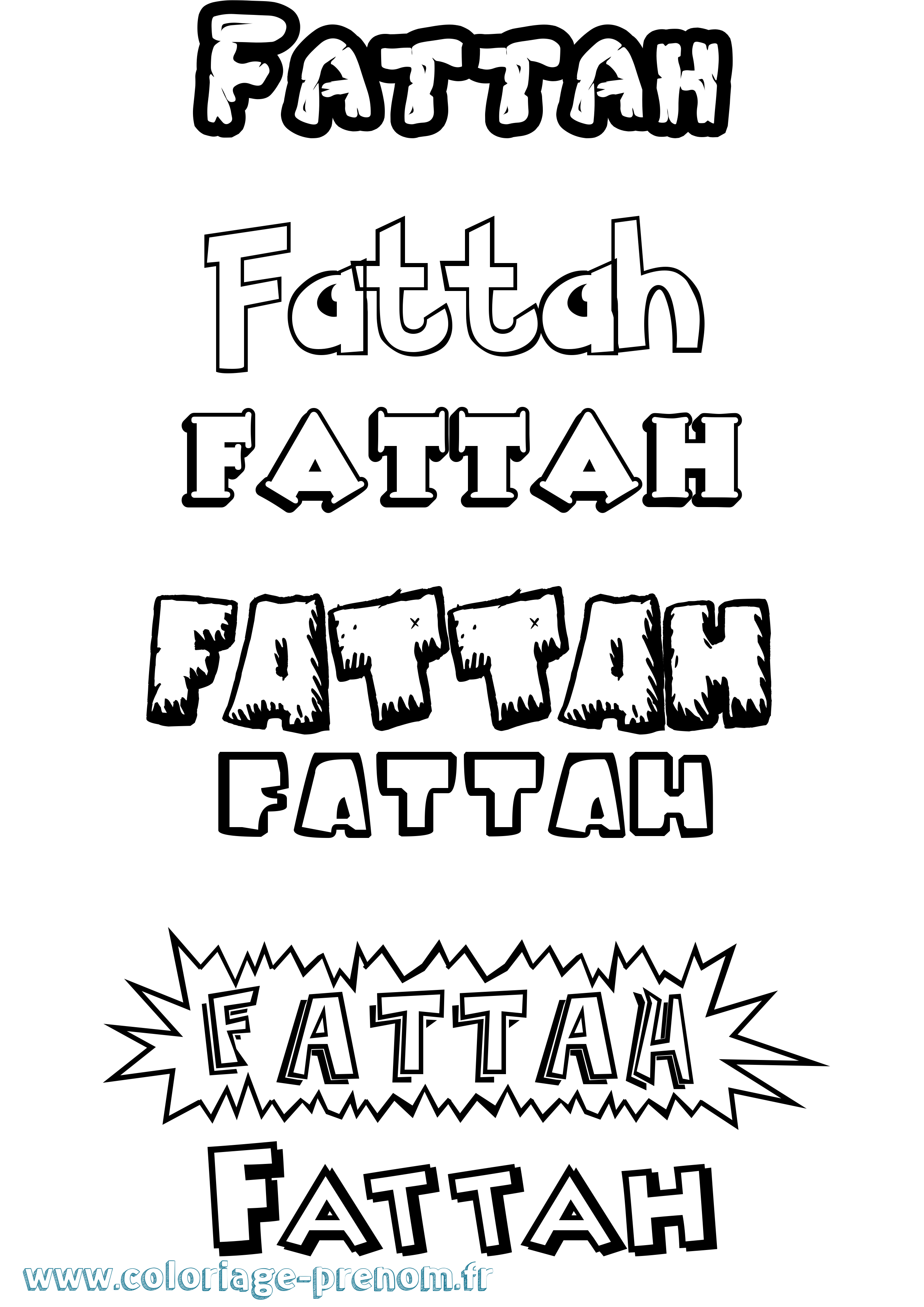 Coloriage Fattah Dessin Animé Coloriage prénom Fattah Dessin Animé