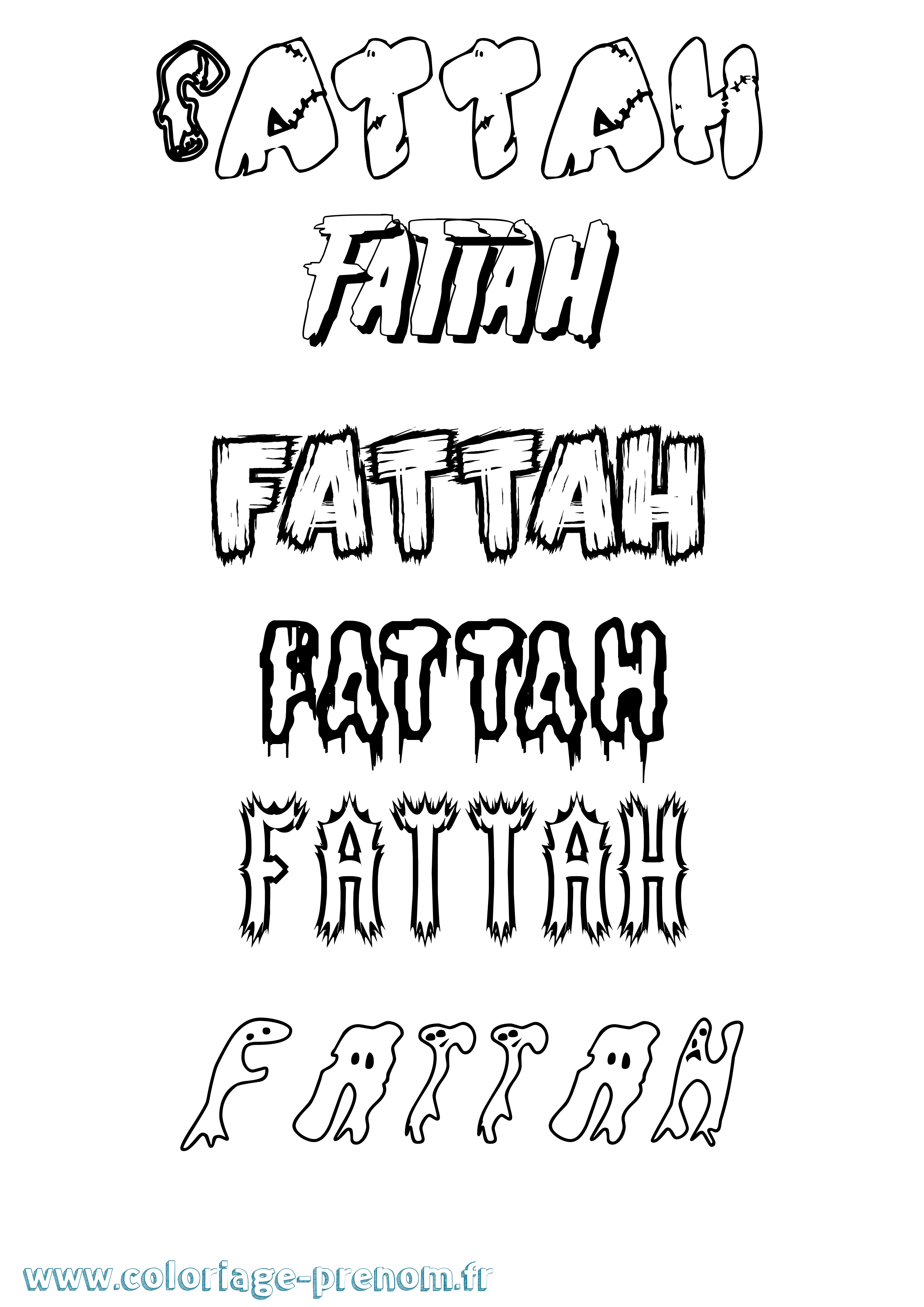 Coloriage Fattah Frisson Coloriage prénom Fattah Frisson