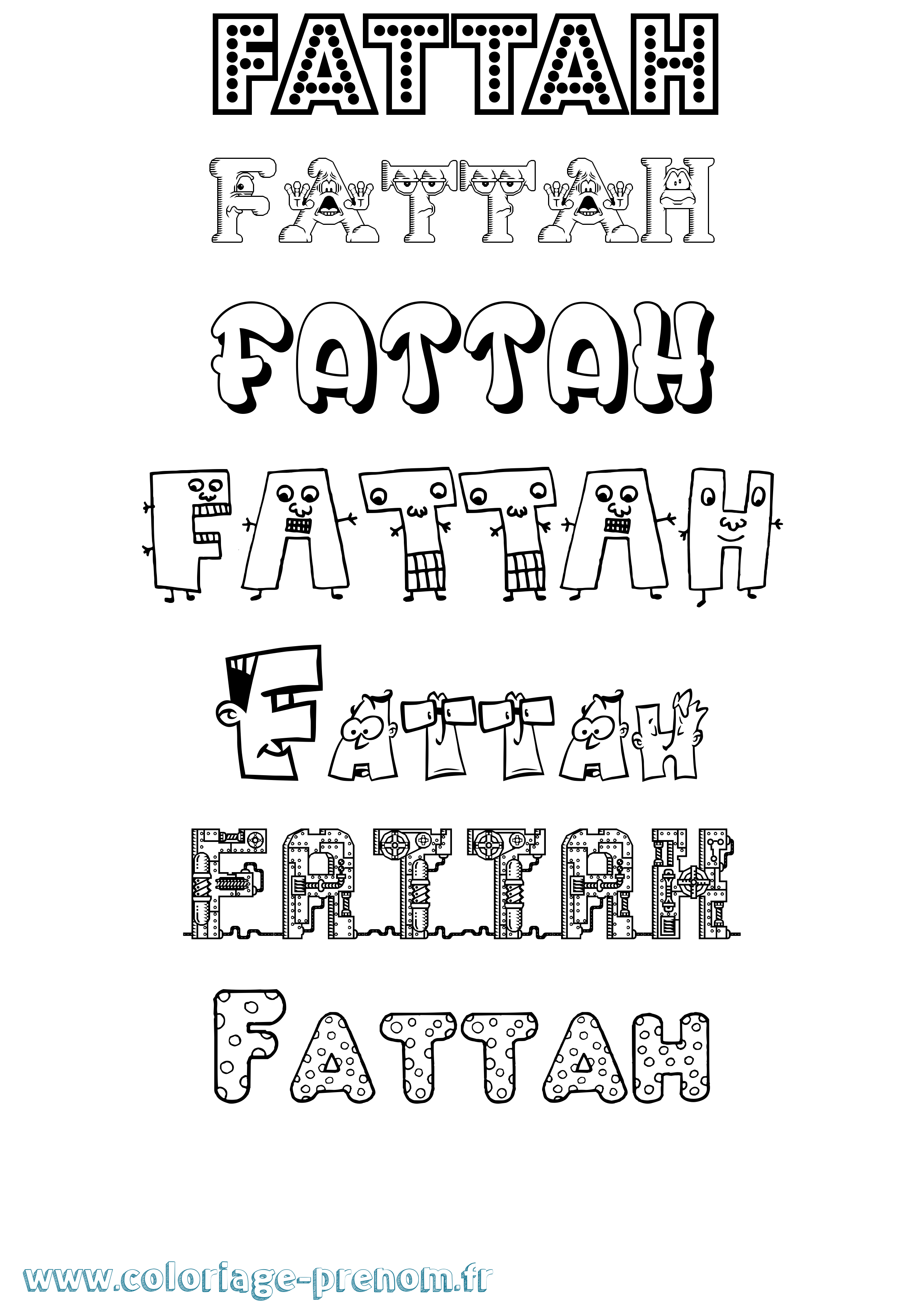 Coloriage Fattah Fun Coloriage prénom Fattah Fun