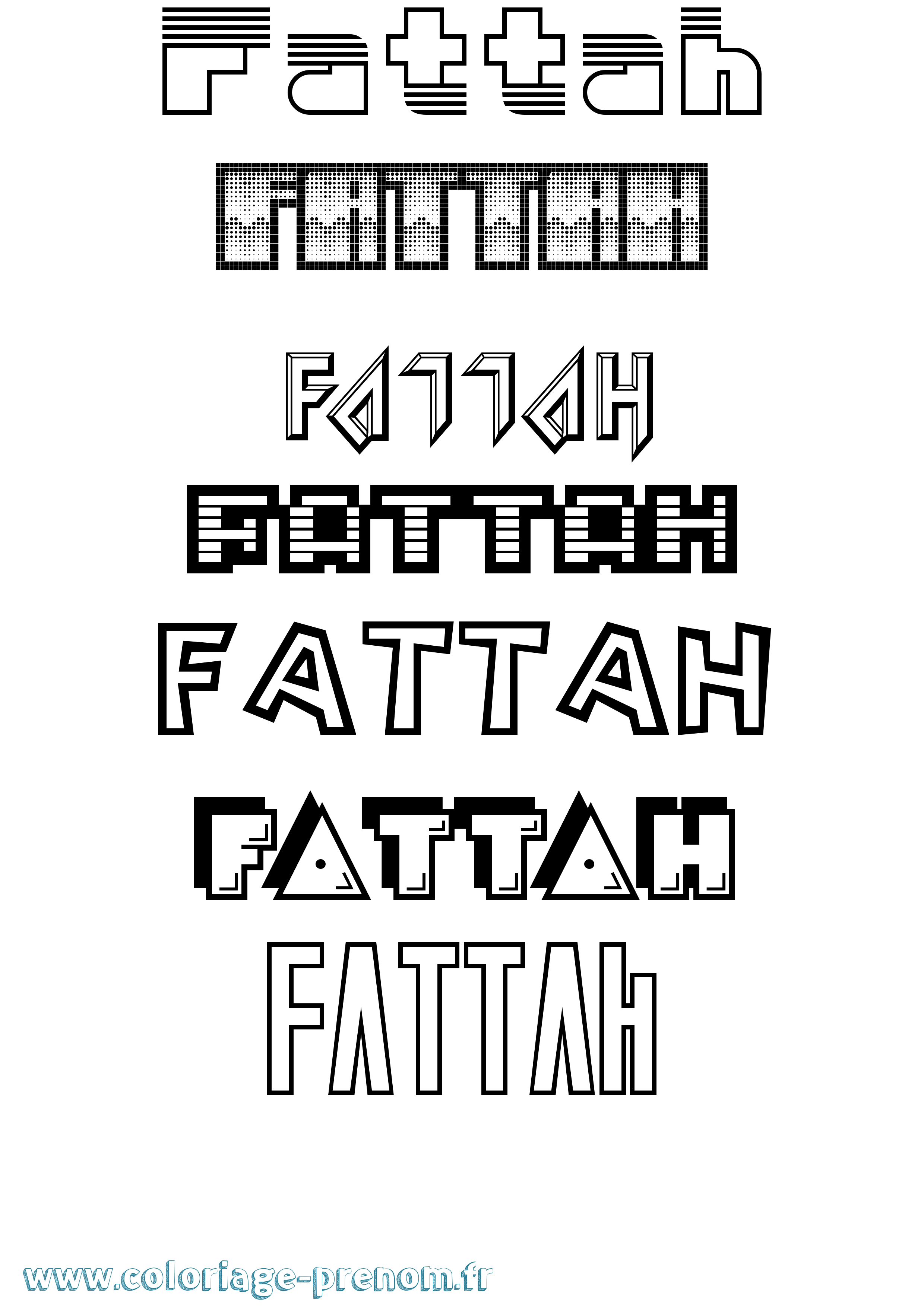 Coloriage Fattah Jeux Vidéos Coloriage prénom Fattah Jeux Vidéos