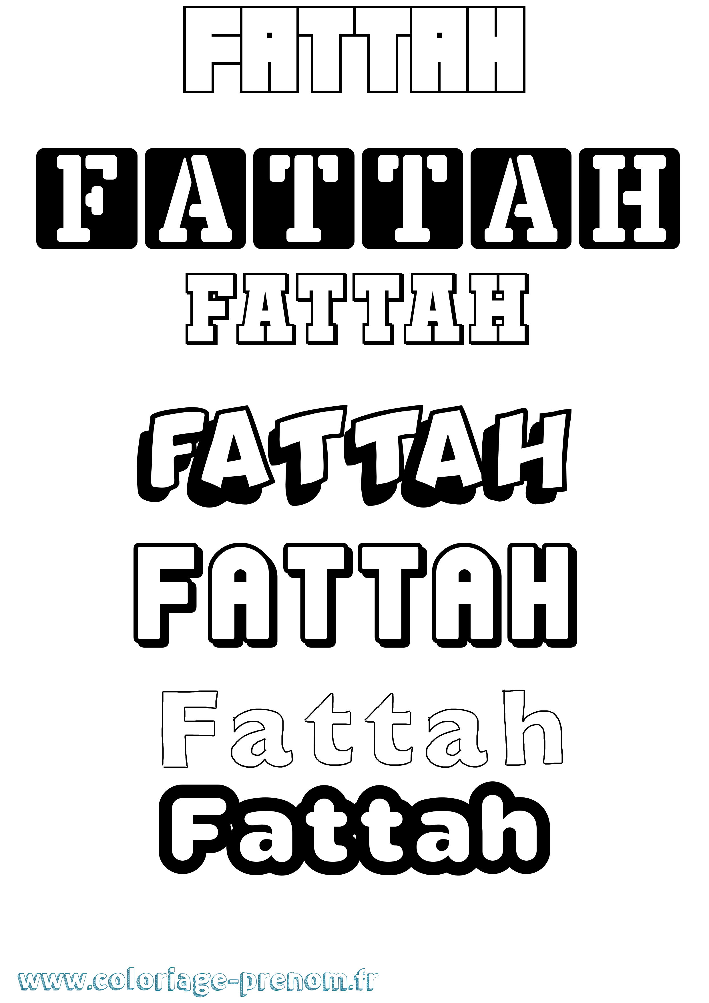 Coloriage Fattah Simple Coloriage prénom Fattah Simple